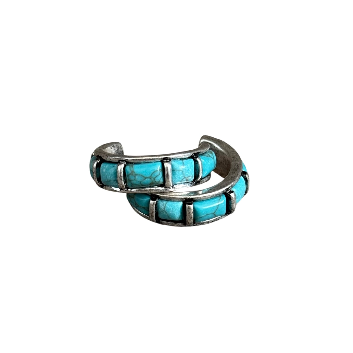 Turquoise Small Half Hoop Earrings