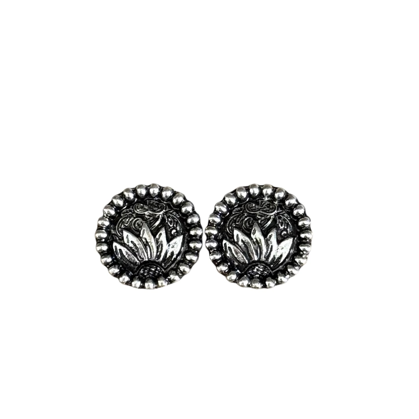 Silver Floral Earrings