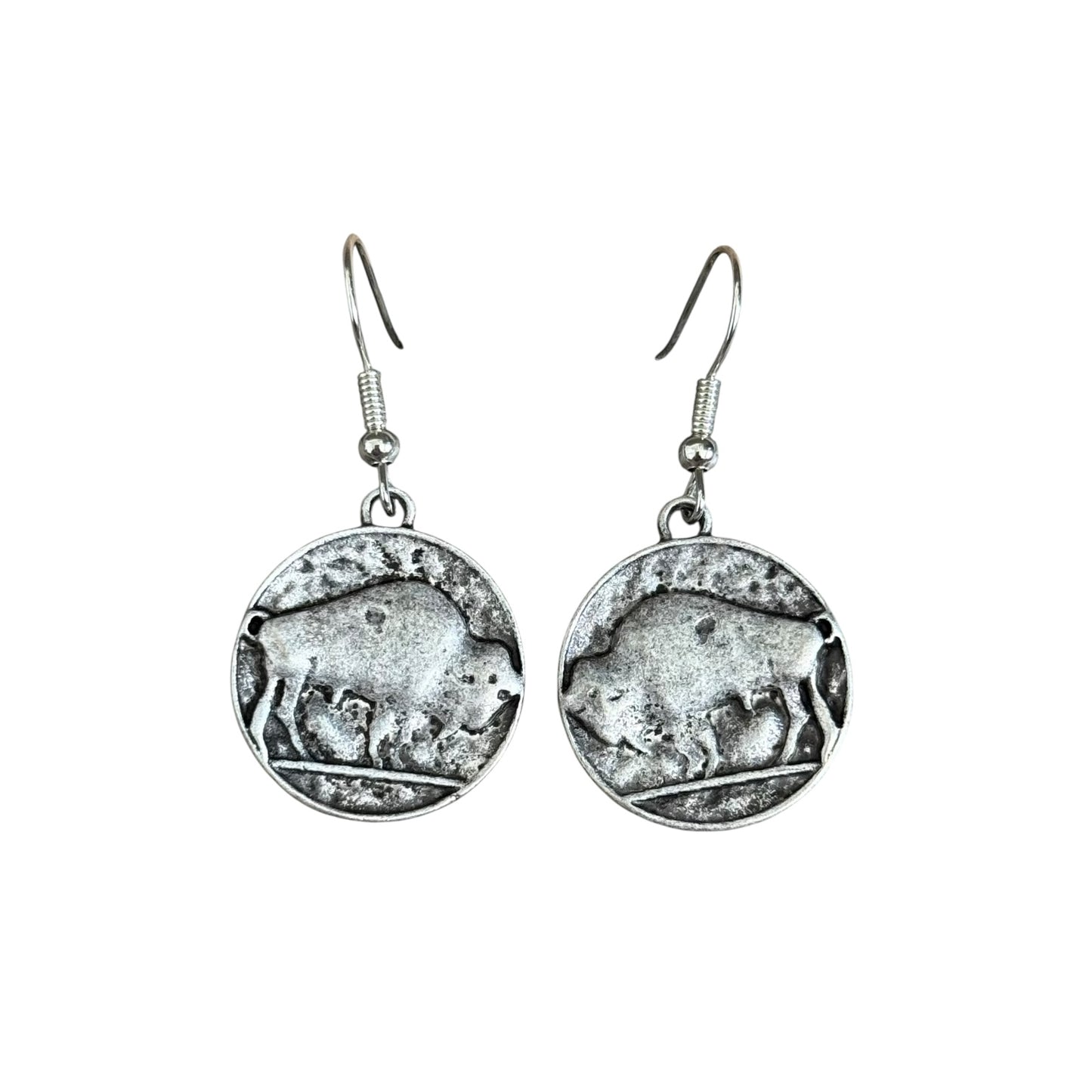 Silver Buffalo Earrings