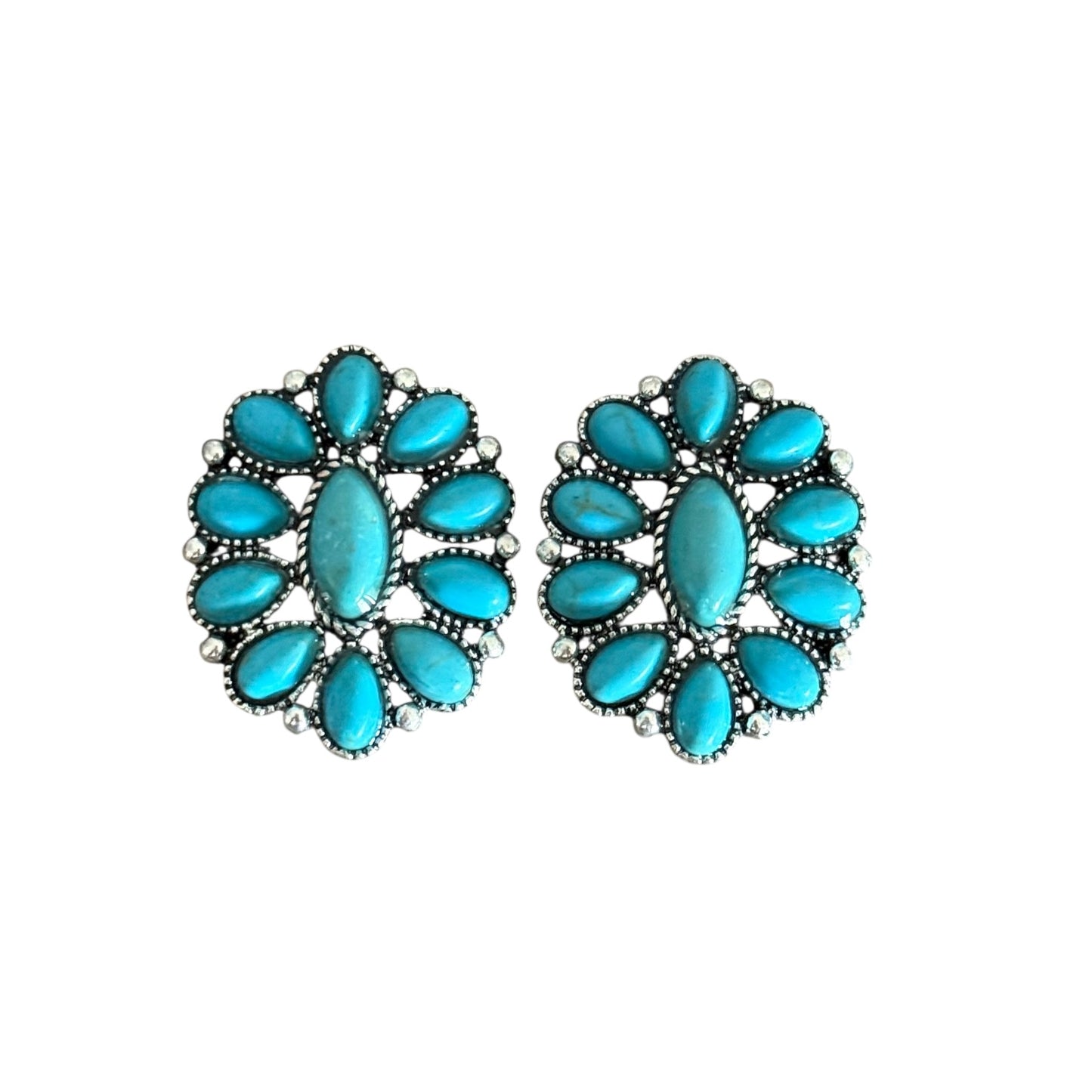 Turquoise Cluster Earrings