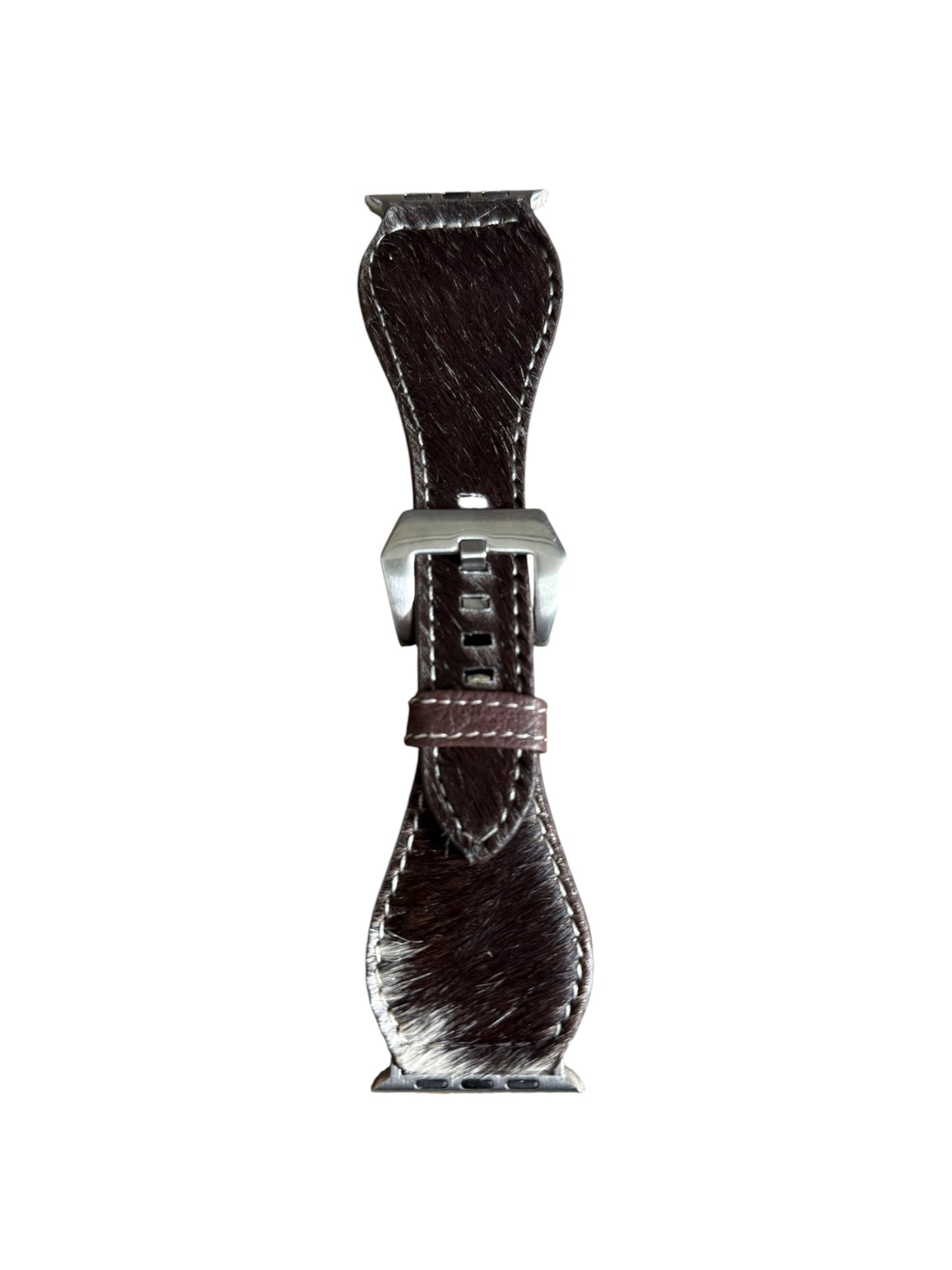 Black & White Cowhide Apple Watch Band