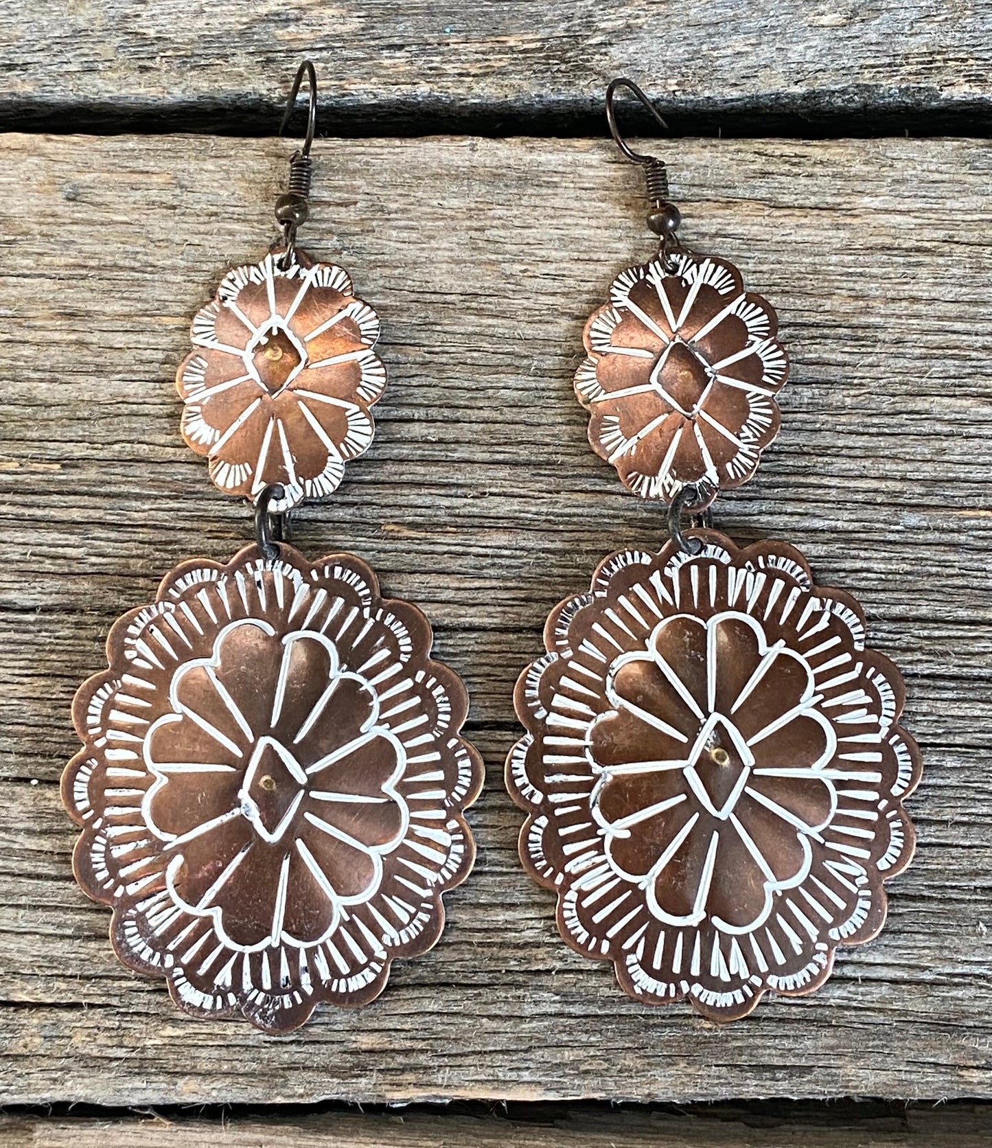 Copper Concho Earrings
