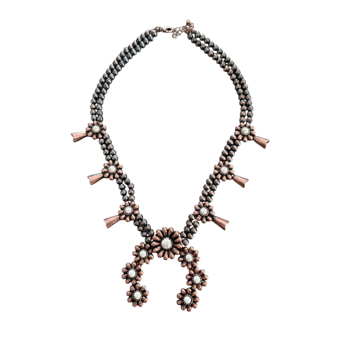 Copper Navajo Pearl Squash Necklace