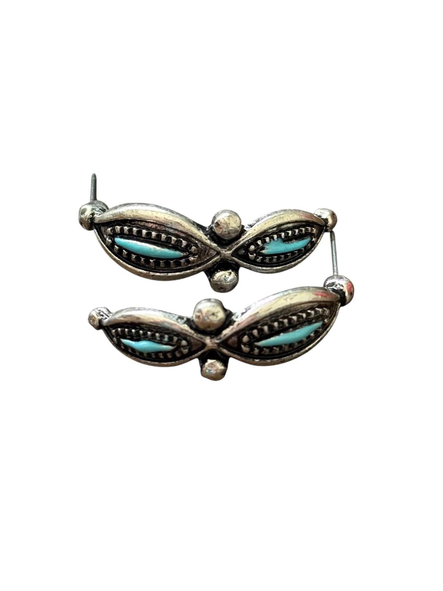 Turquoise Half Hoop Earrings