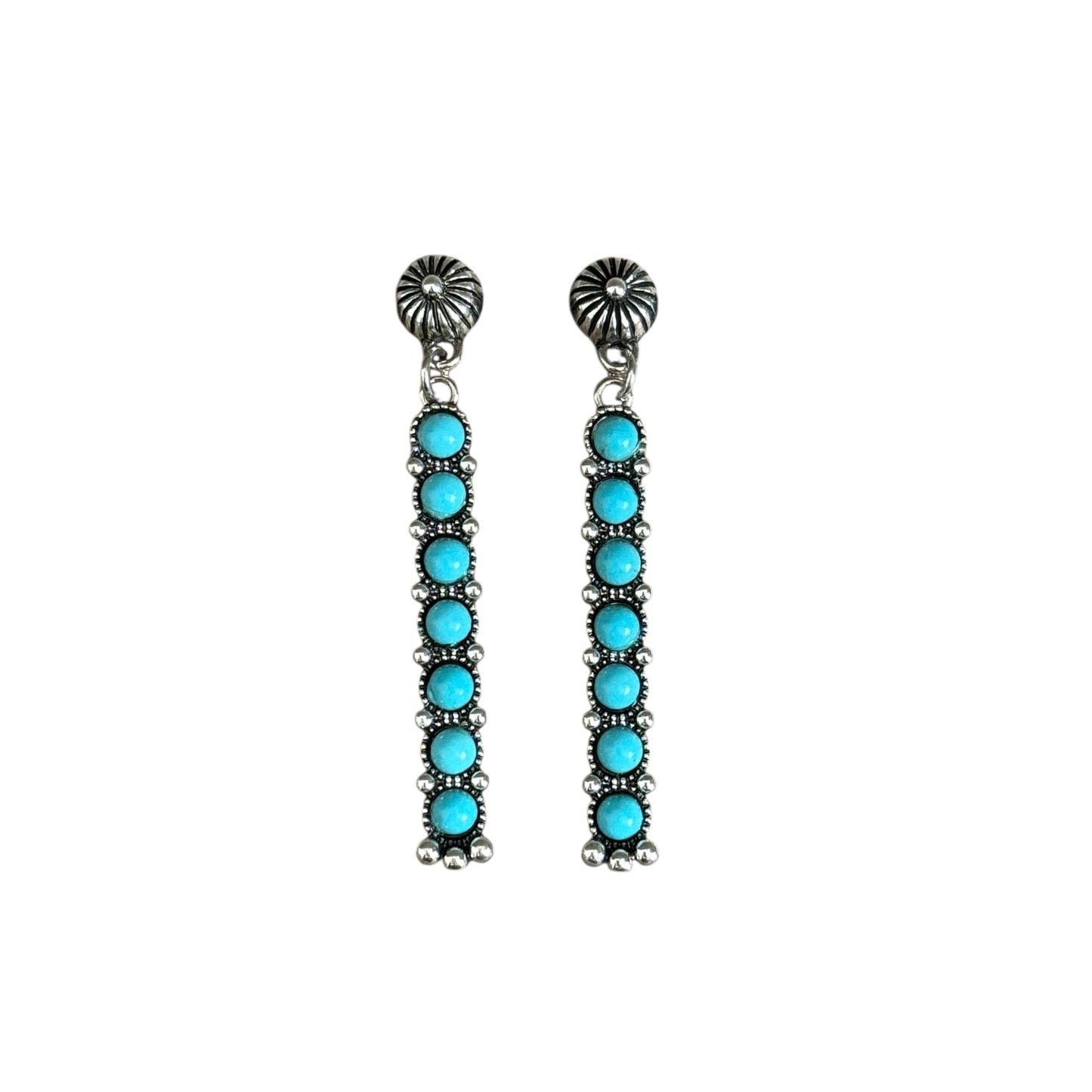 Concho Turquoise Bar Earrings
