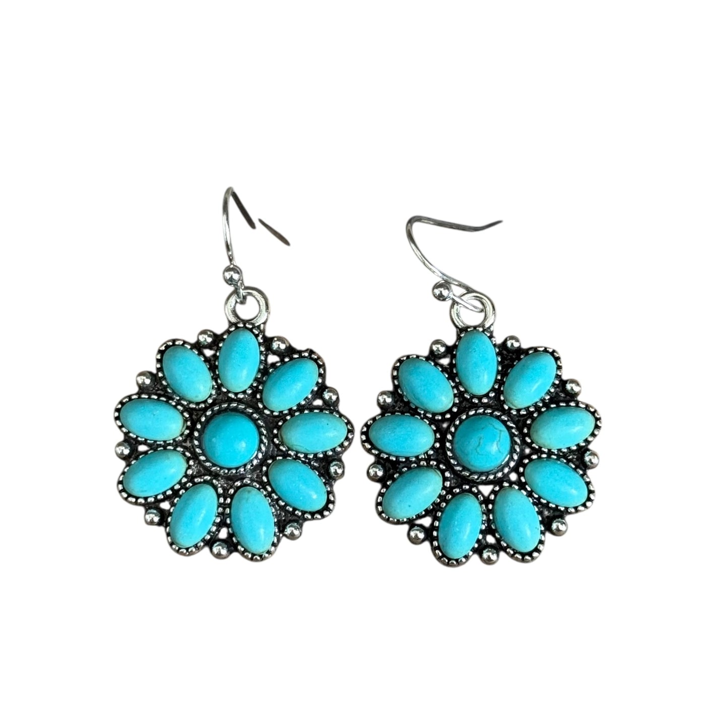 Turquoise Cluster Dangle Earrings