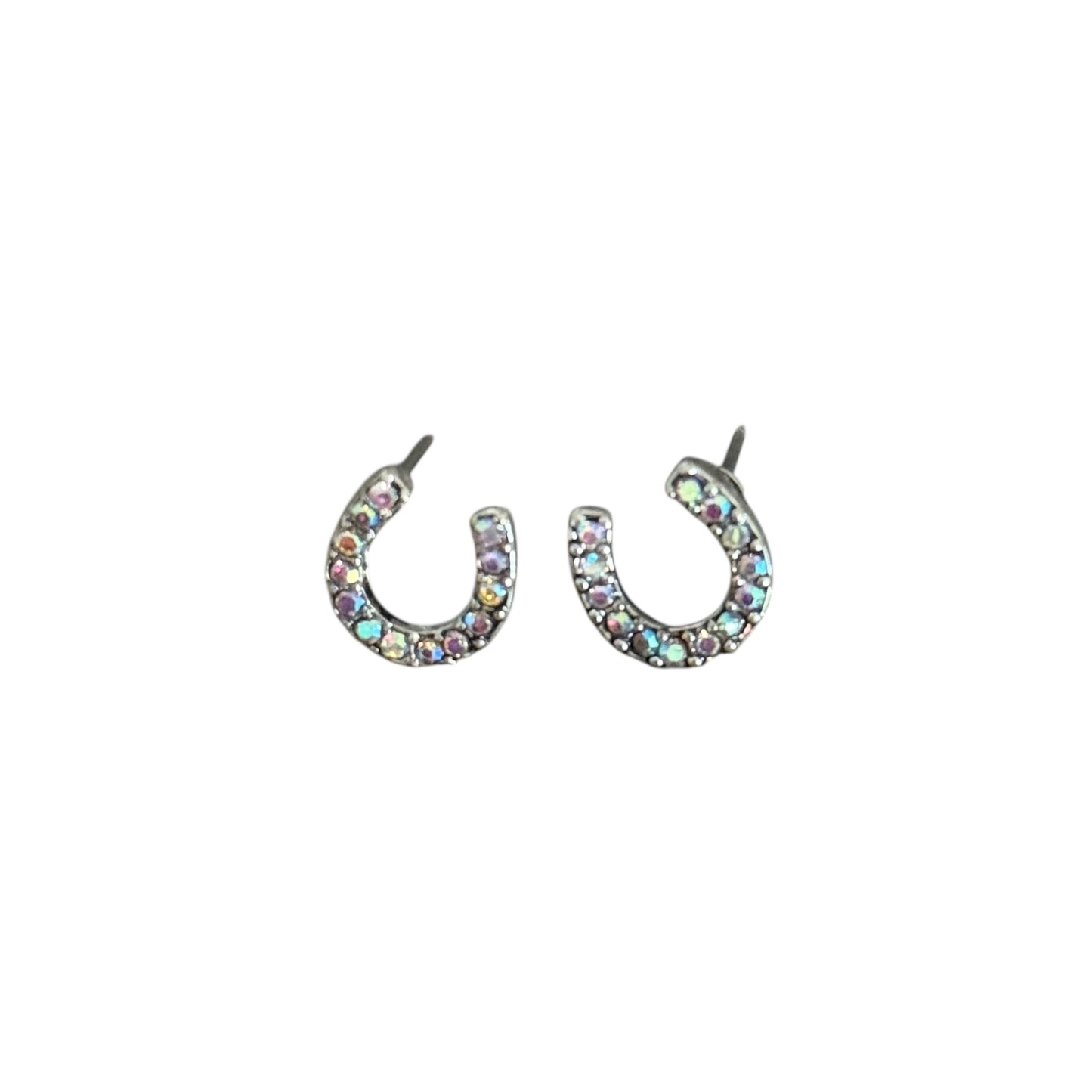 Iridescent Crystal Horseshoe Earrings