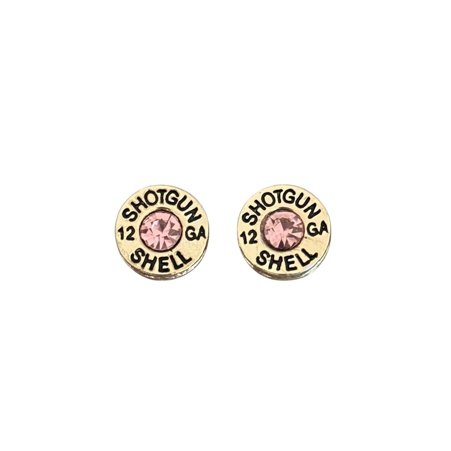 Gold & Pink Shotgun Shell Earrings