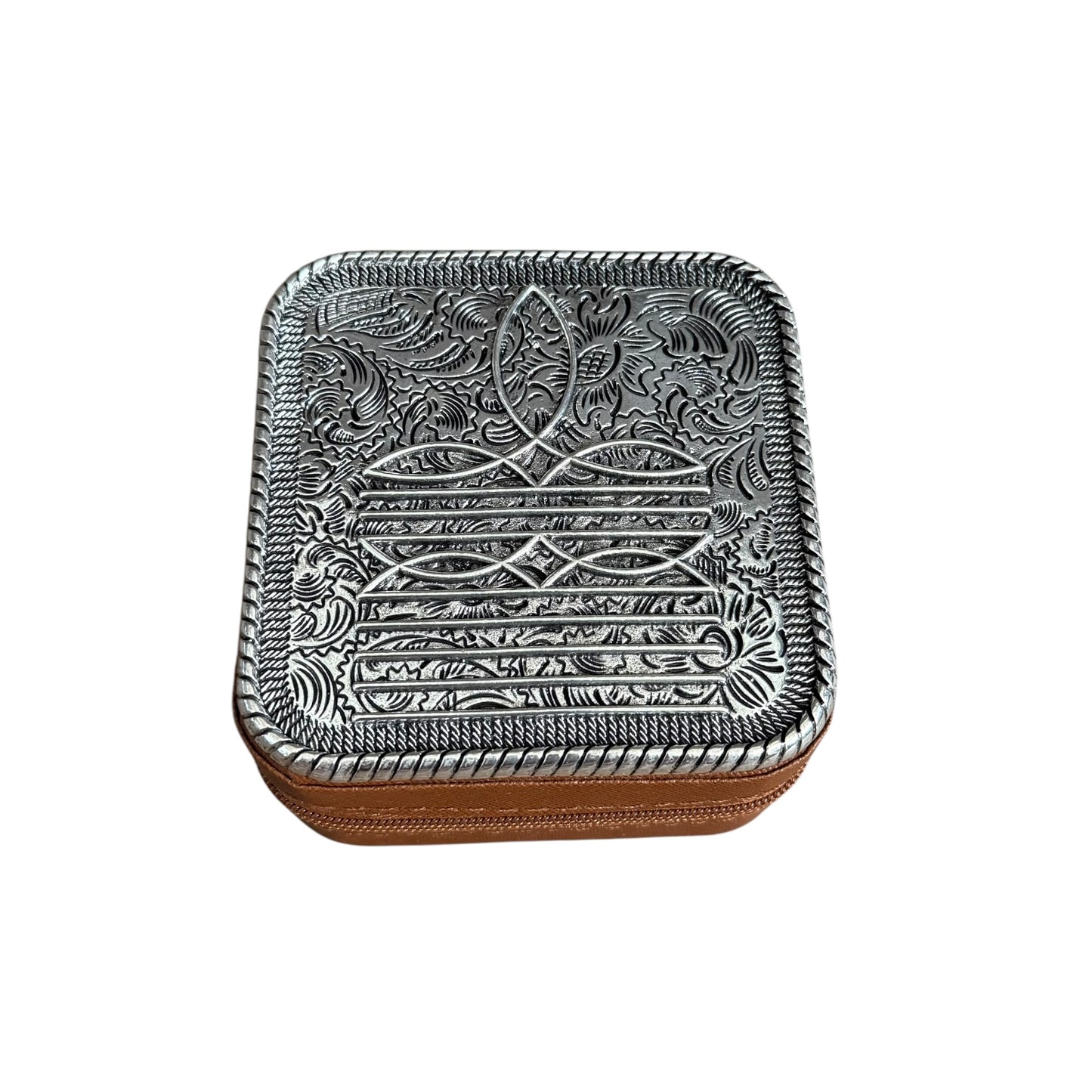 Brown Bootstitch Jewelry Box