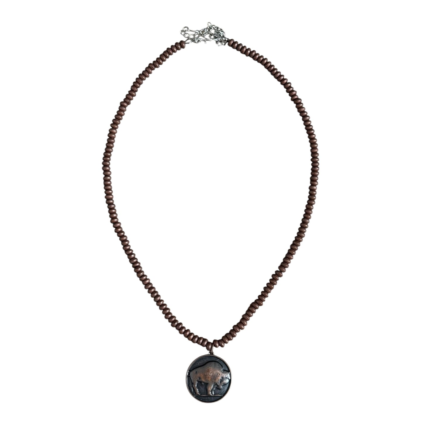 Copper Buffalo Coin Necklace