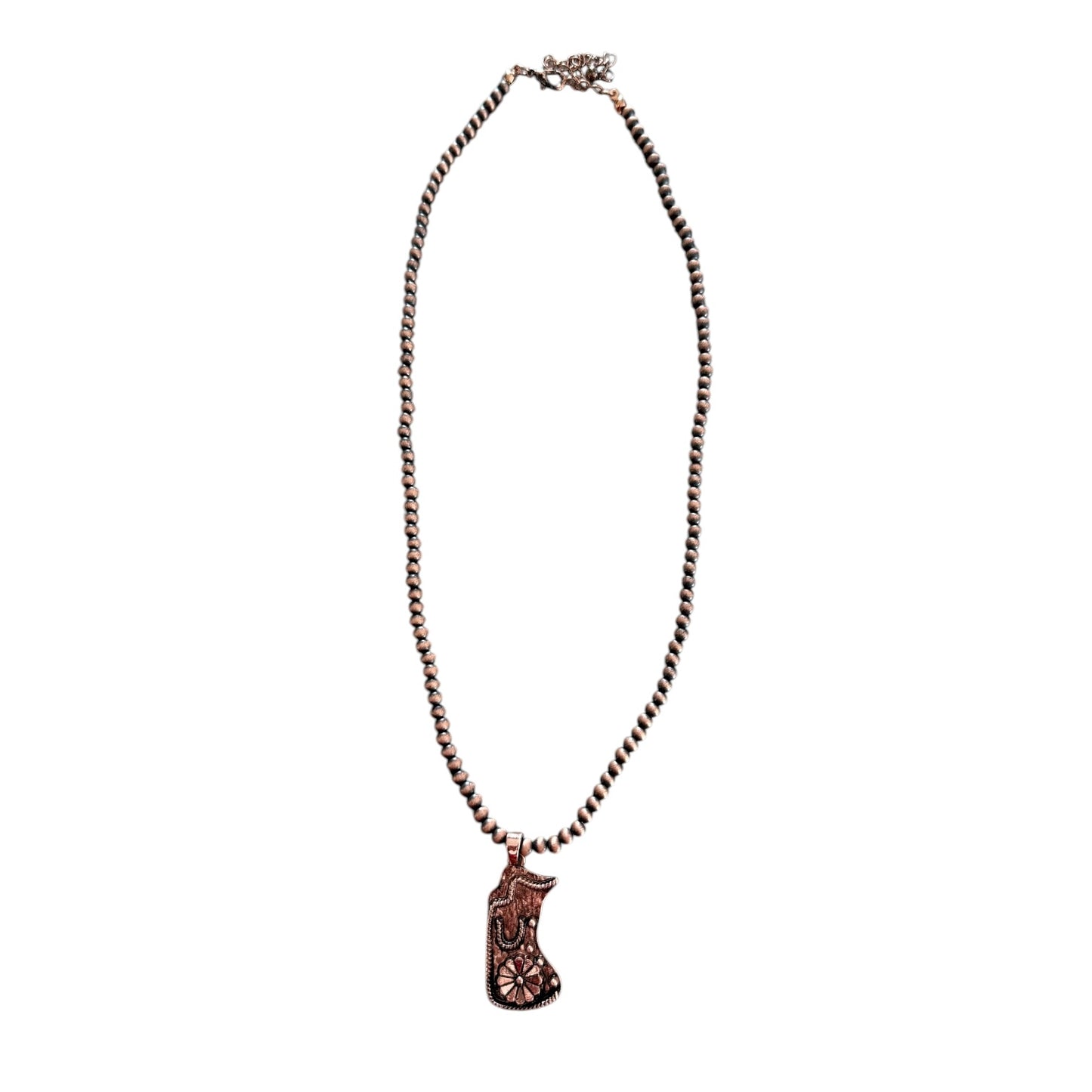 Copper Navajo Pearl Chaps Necklace