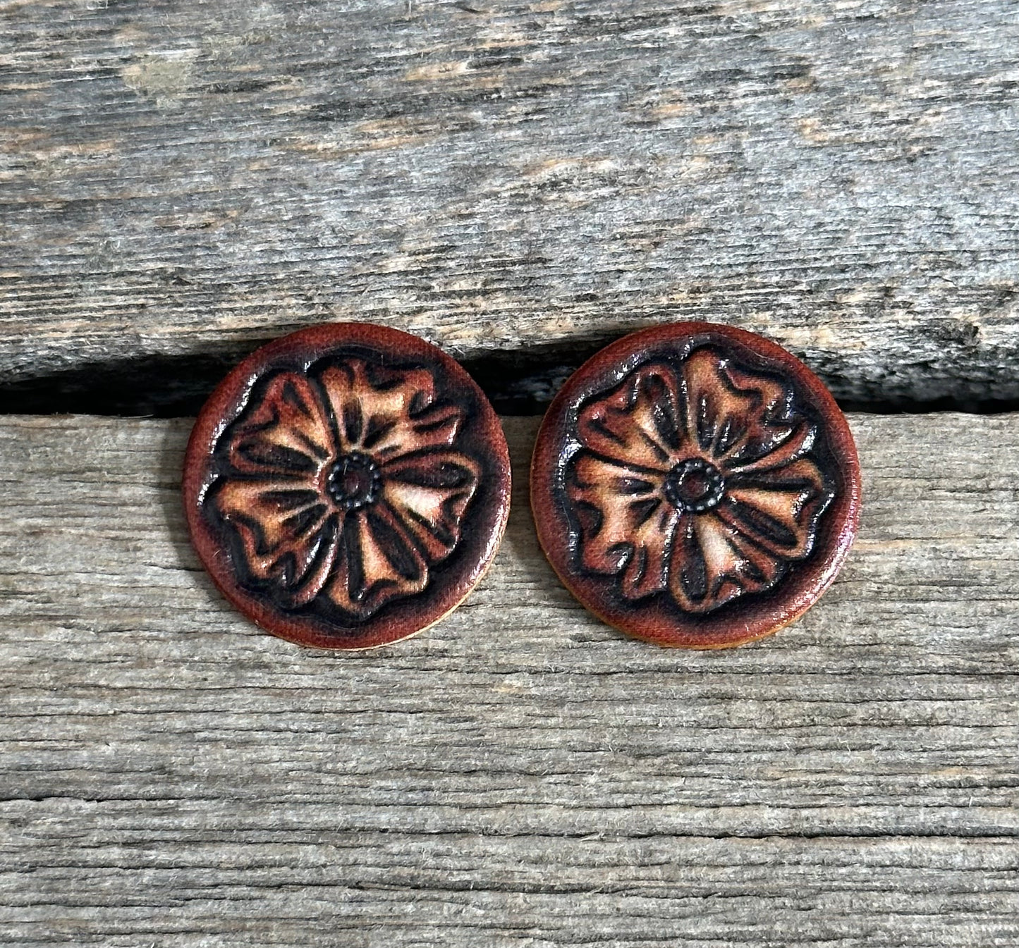 Floral Leather Earrings