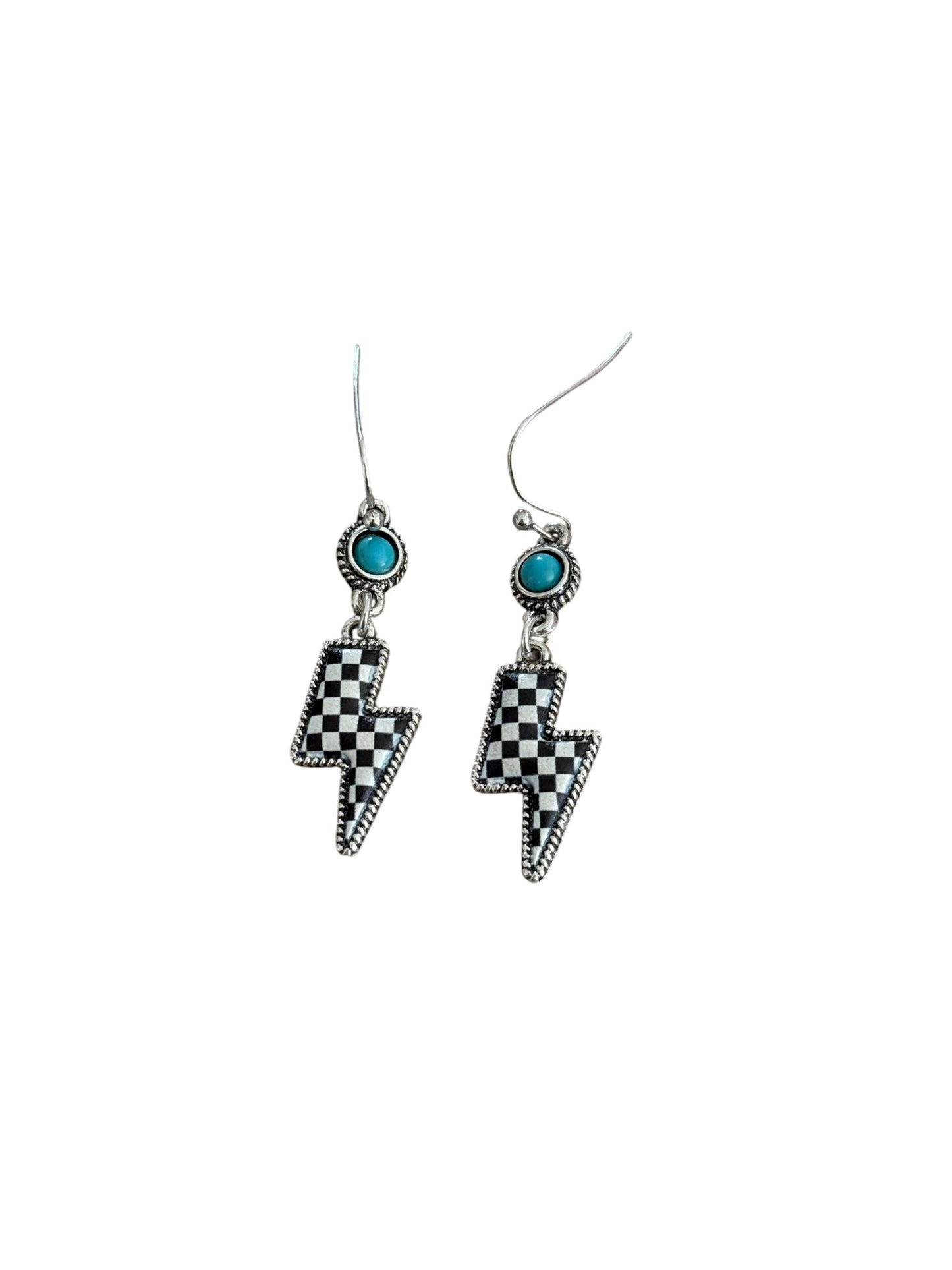Checkered Bolt Earrings