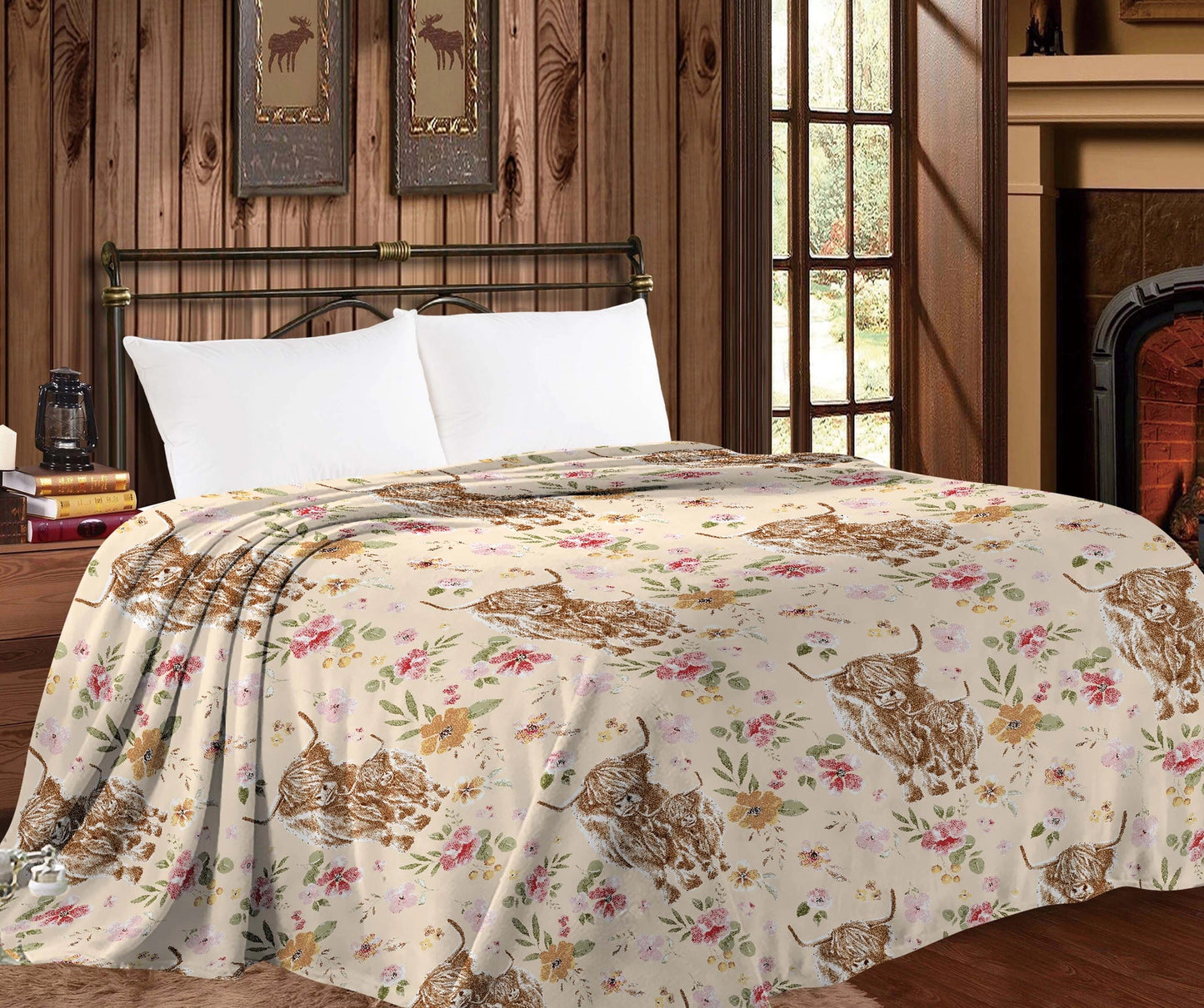 Highland Floral Thin Throw Queen Blanket