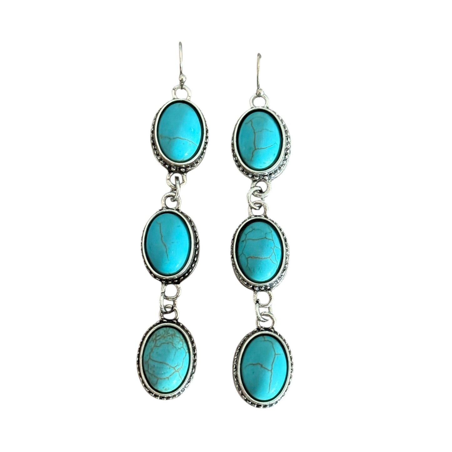 Triple Turquoise Drop Earrings