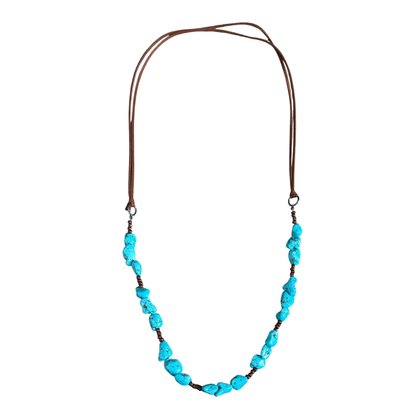 Turquoise Nugget Leather Necklace
