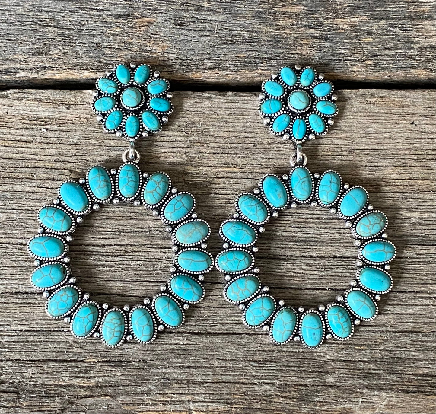 Turquoise Circle Earrings