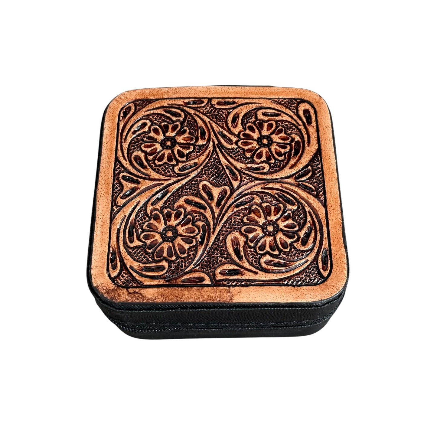 Tooled Leather Jewelry Box