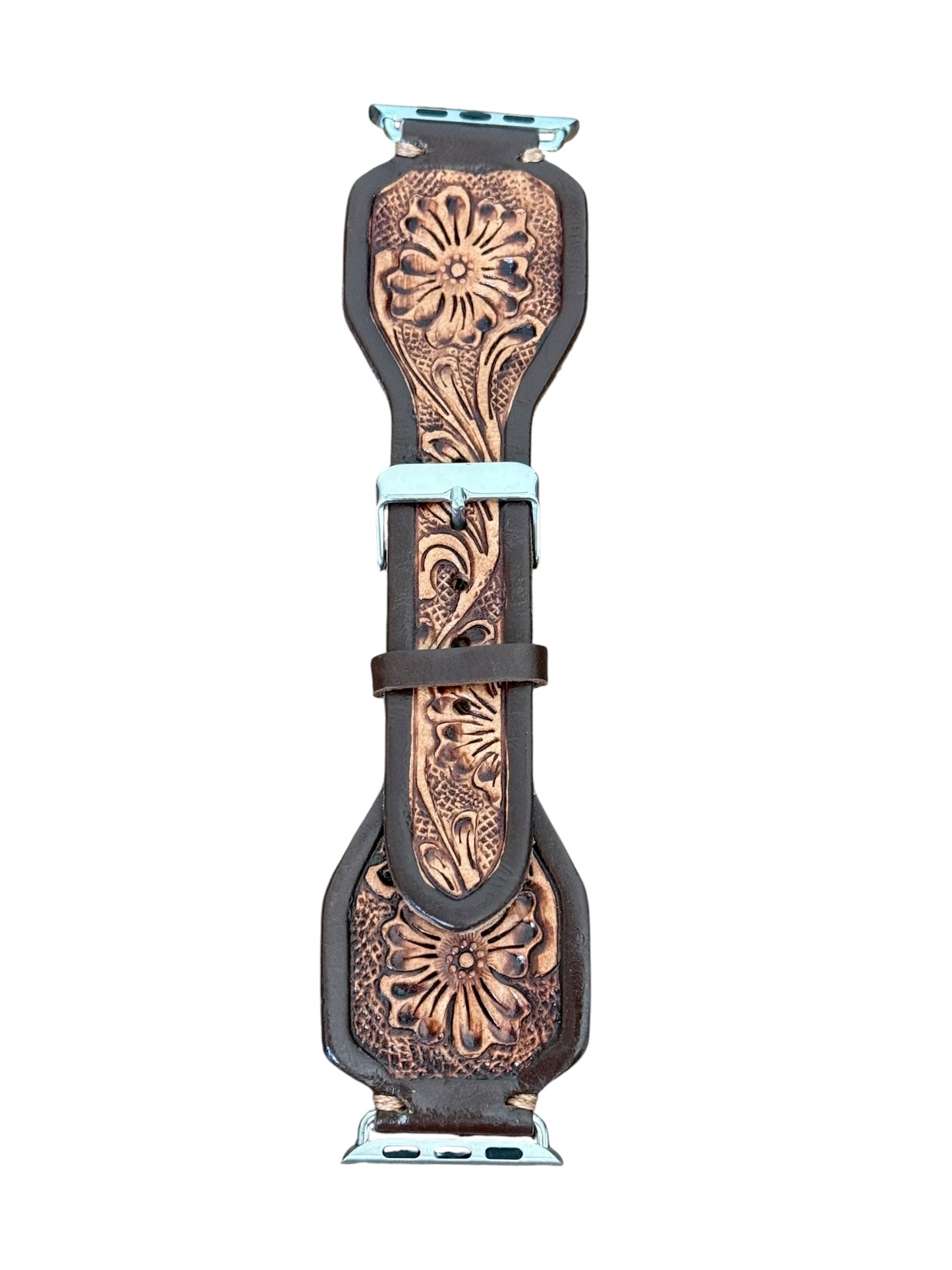 Tooled Floral Apple Watchband