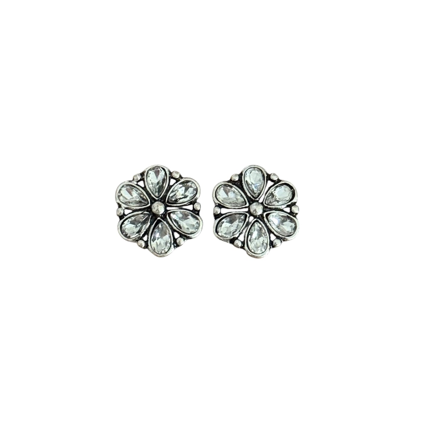 Crystal Flower Stone Earrings