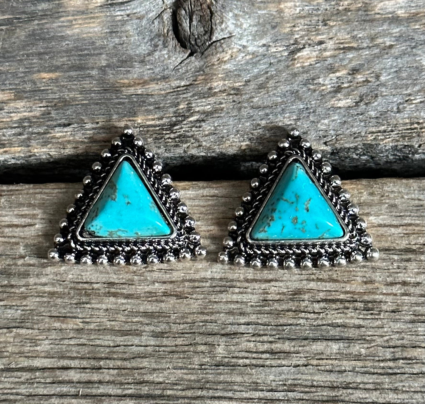 Turquoise Triangle Earrings