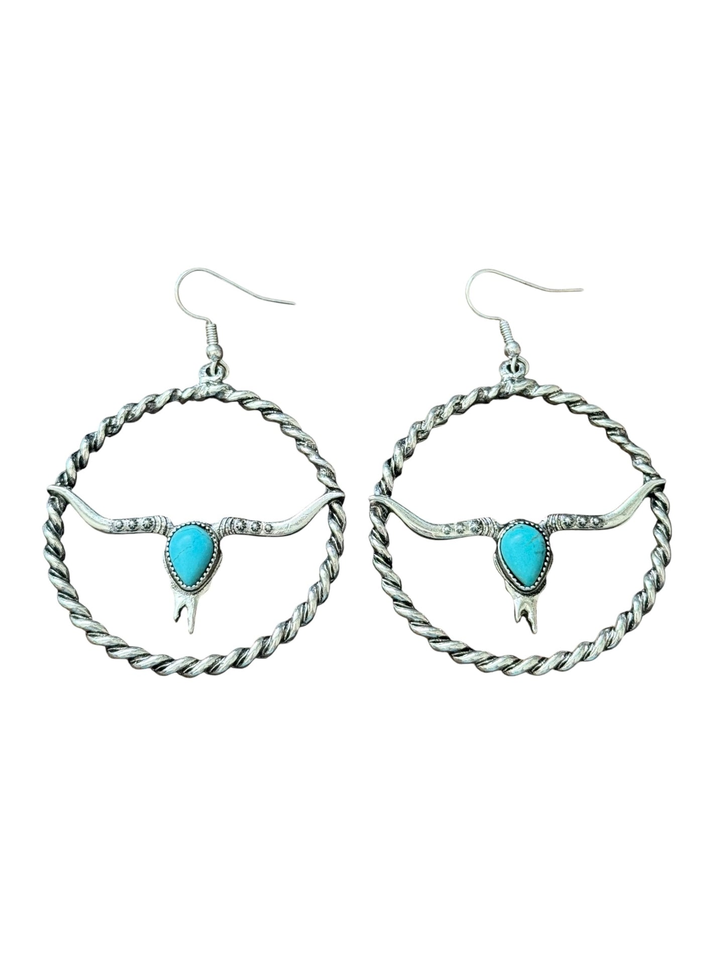 Steer Rope Circle Earrings