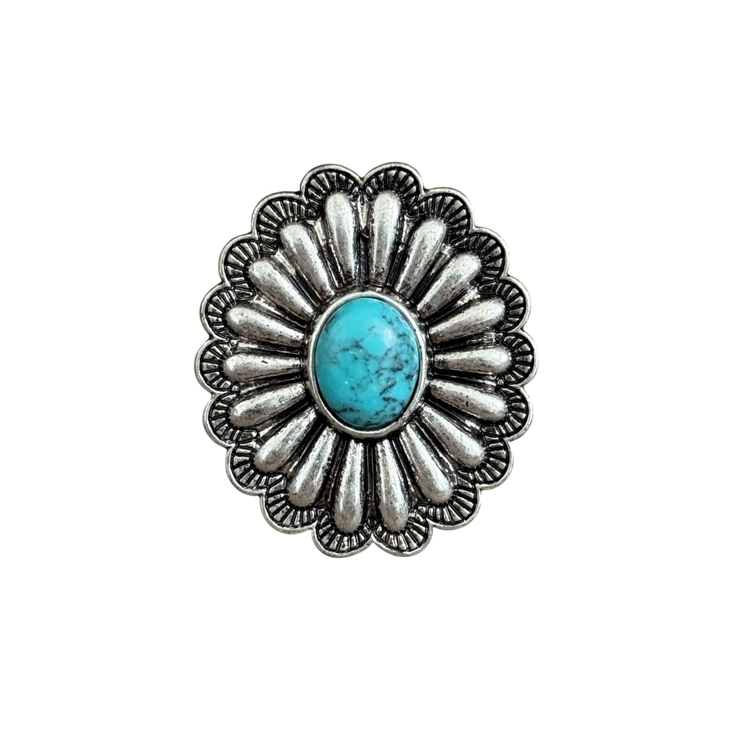 Turquoise Concho Cuff Ring