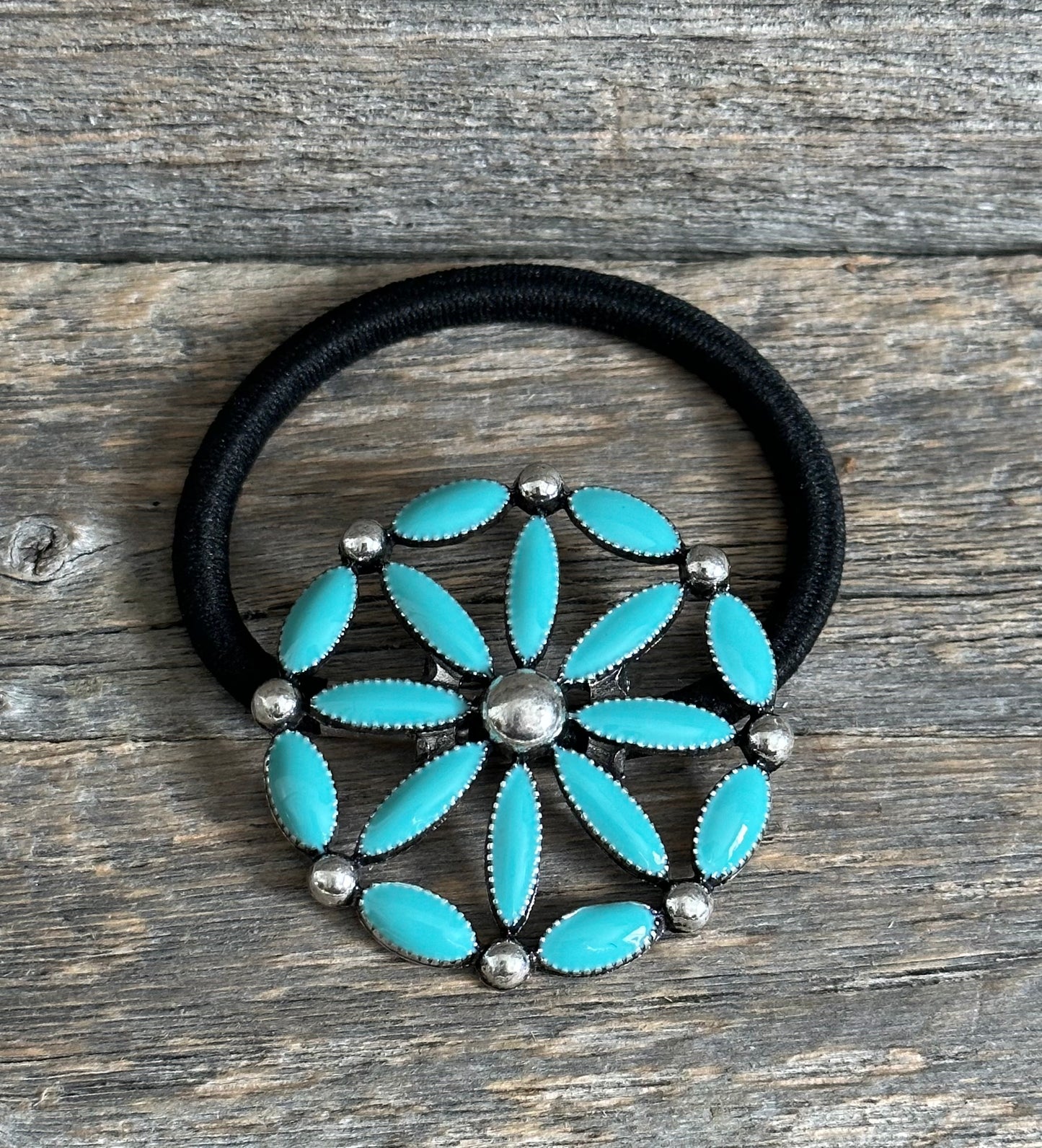 Turquoise Concho Hair Tie