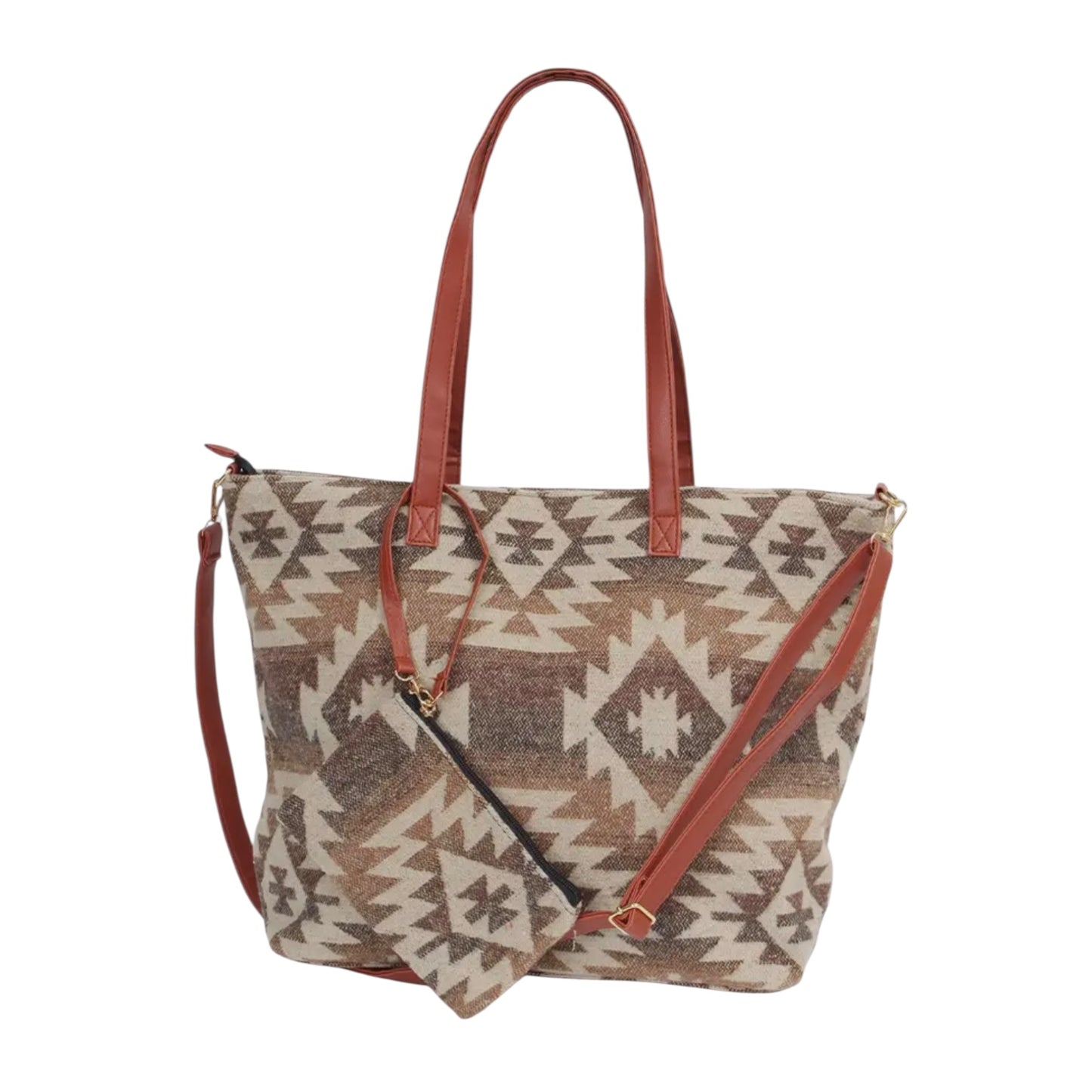 Brown Aztec Tote Bag
