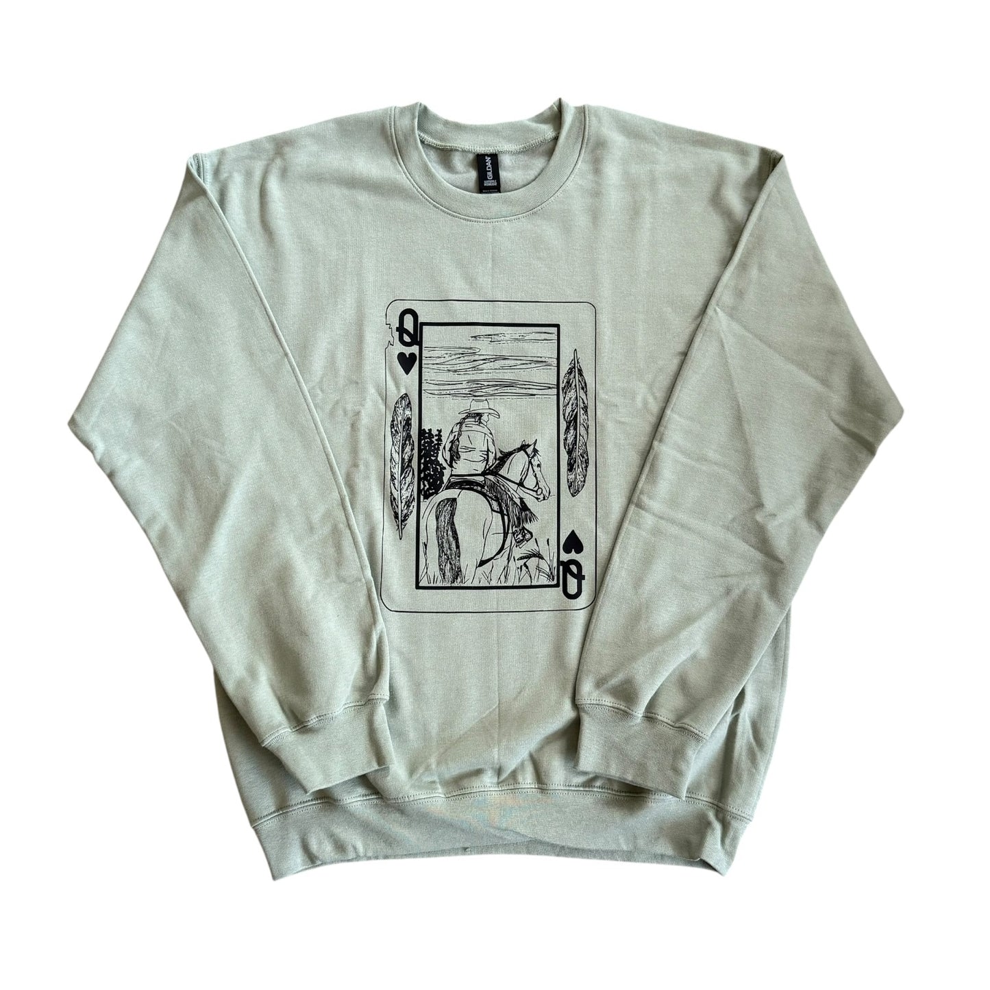 Sage Queen of Hearts Crewneck