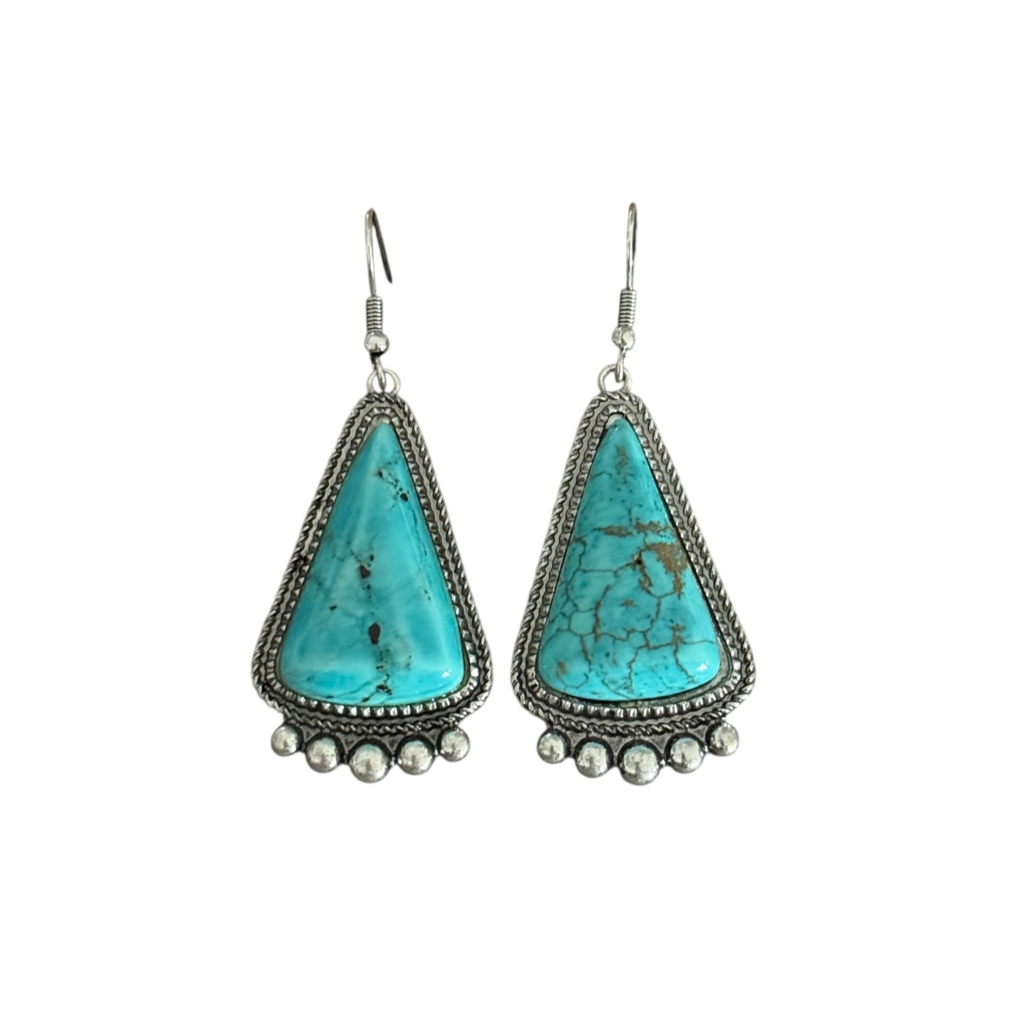 Large Turquoise Triangle Earrings