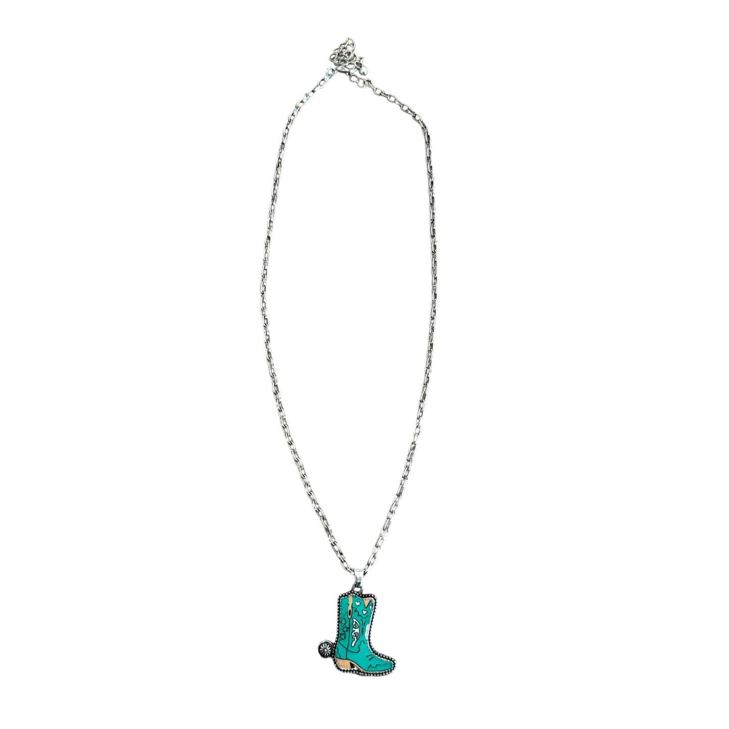 Turquoise Cowboy Boot Necklace