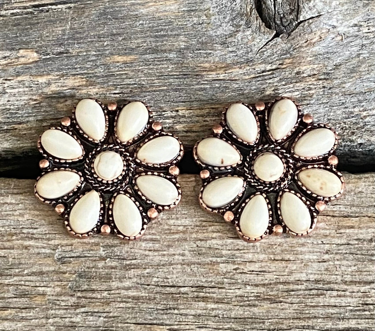 Copper Natural Cluster Earrings