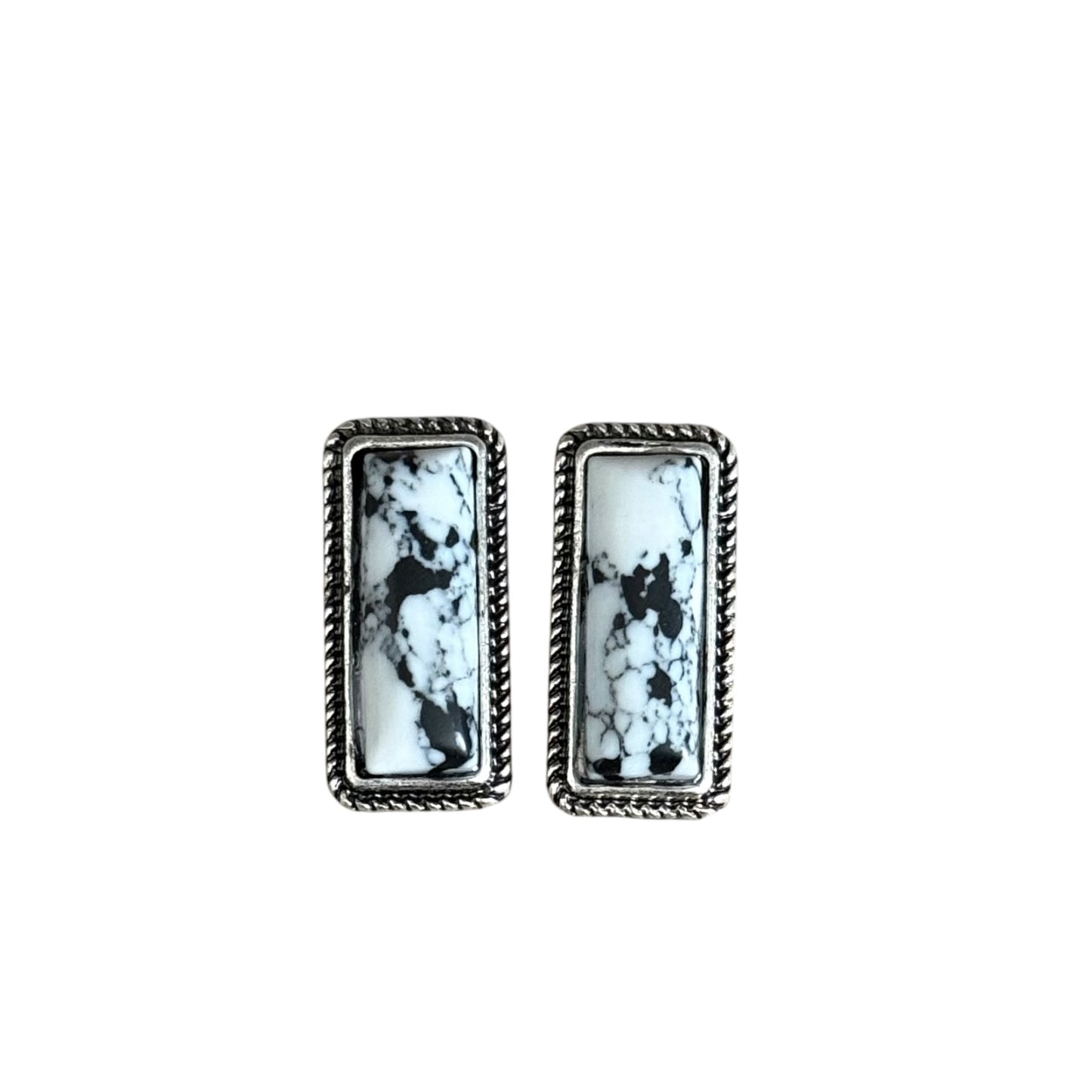 White Buffalo Bar Earrings