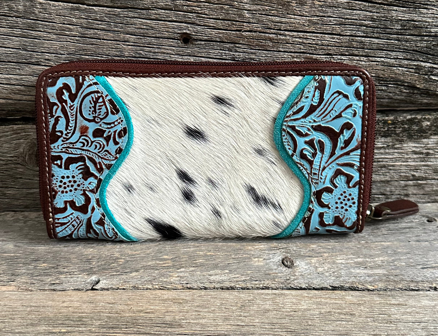 Turquoise & Cowhide Wallet