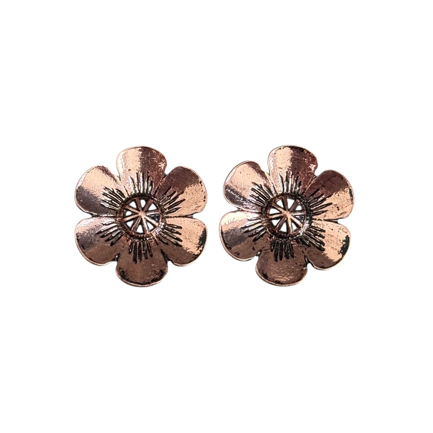 Copper Flower Earrings