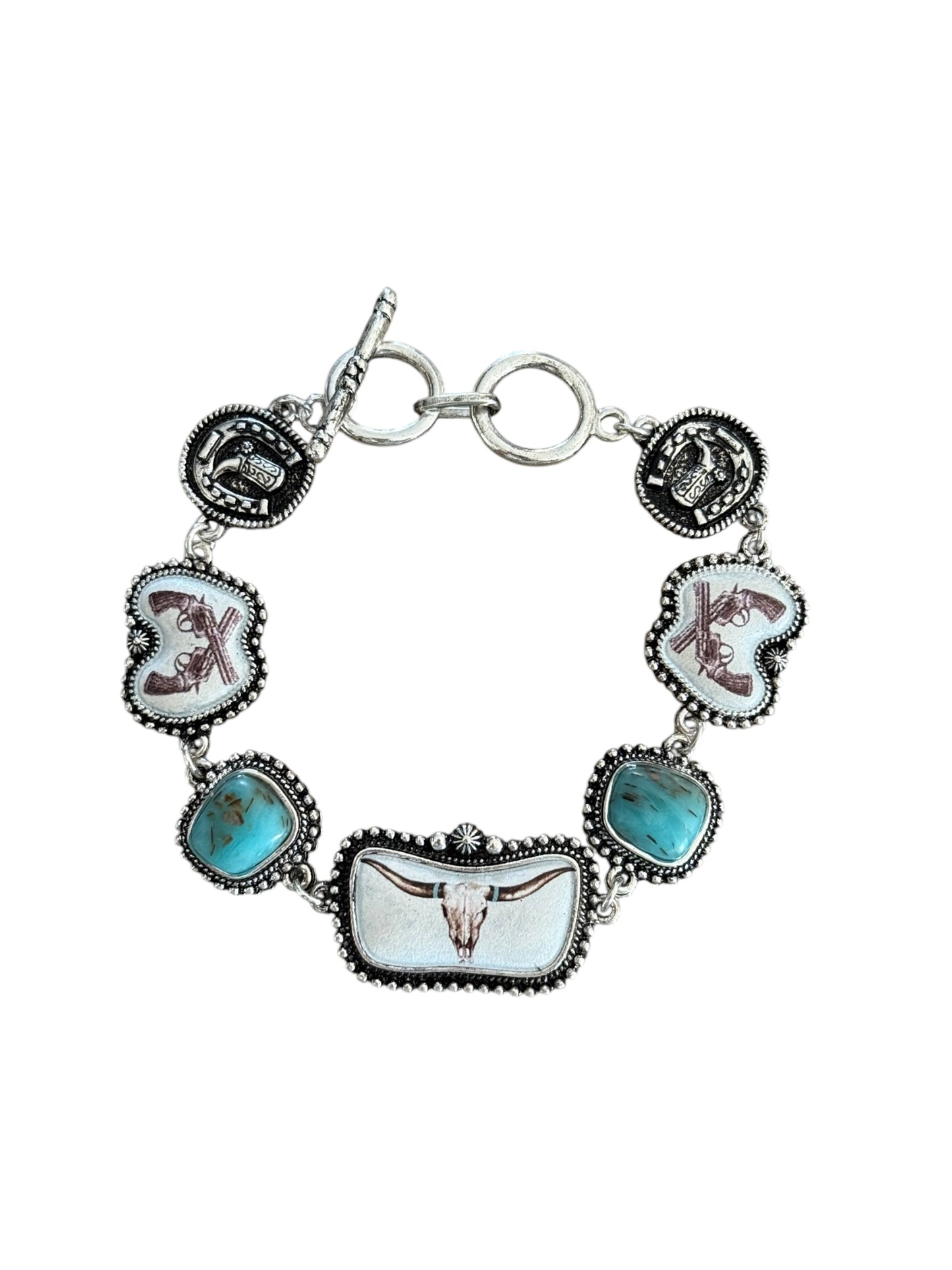 Longhorn & Guns Toggle Bracelet