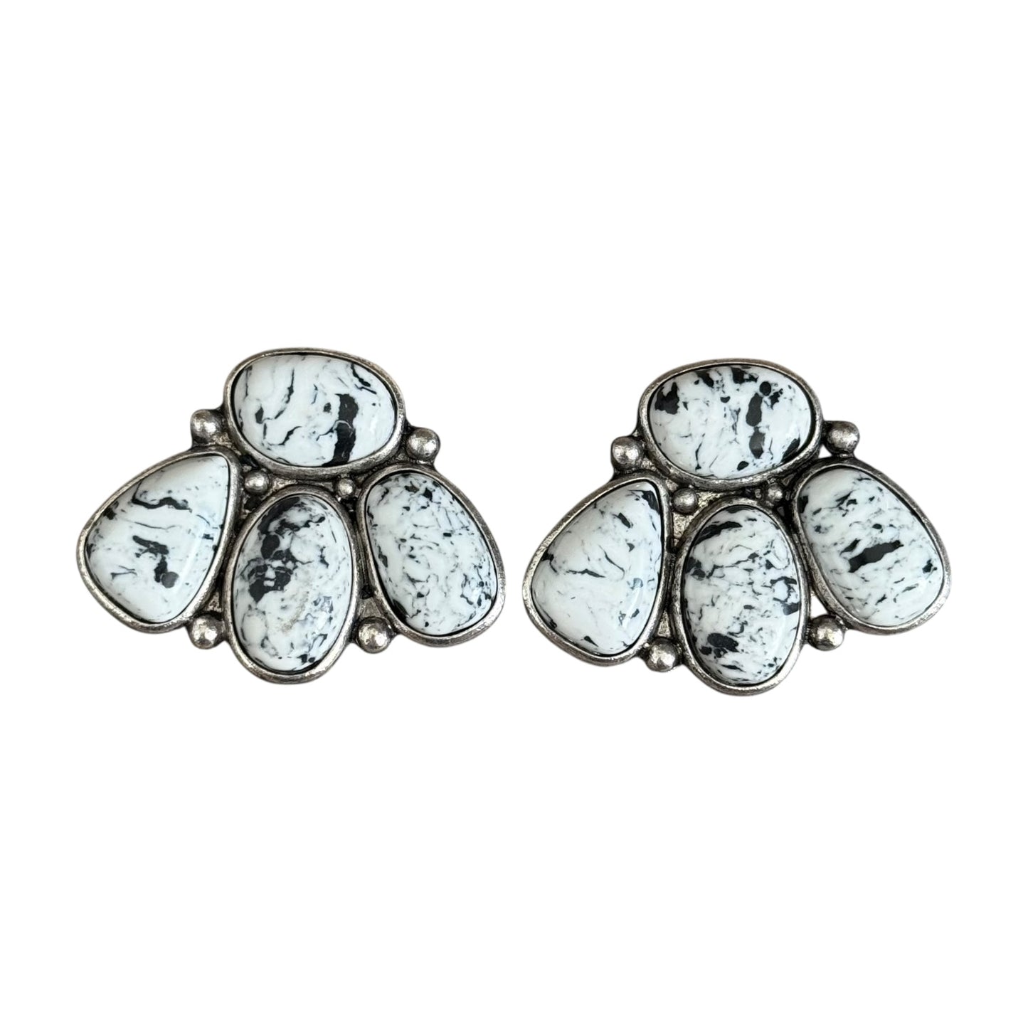 White Buffalo Cluster Earrings
