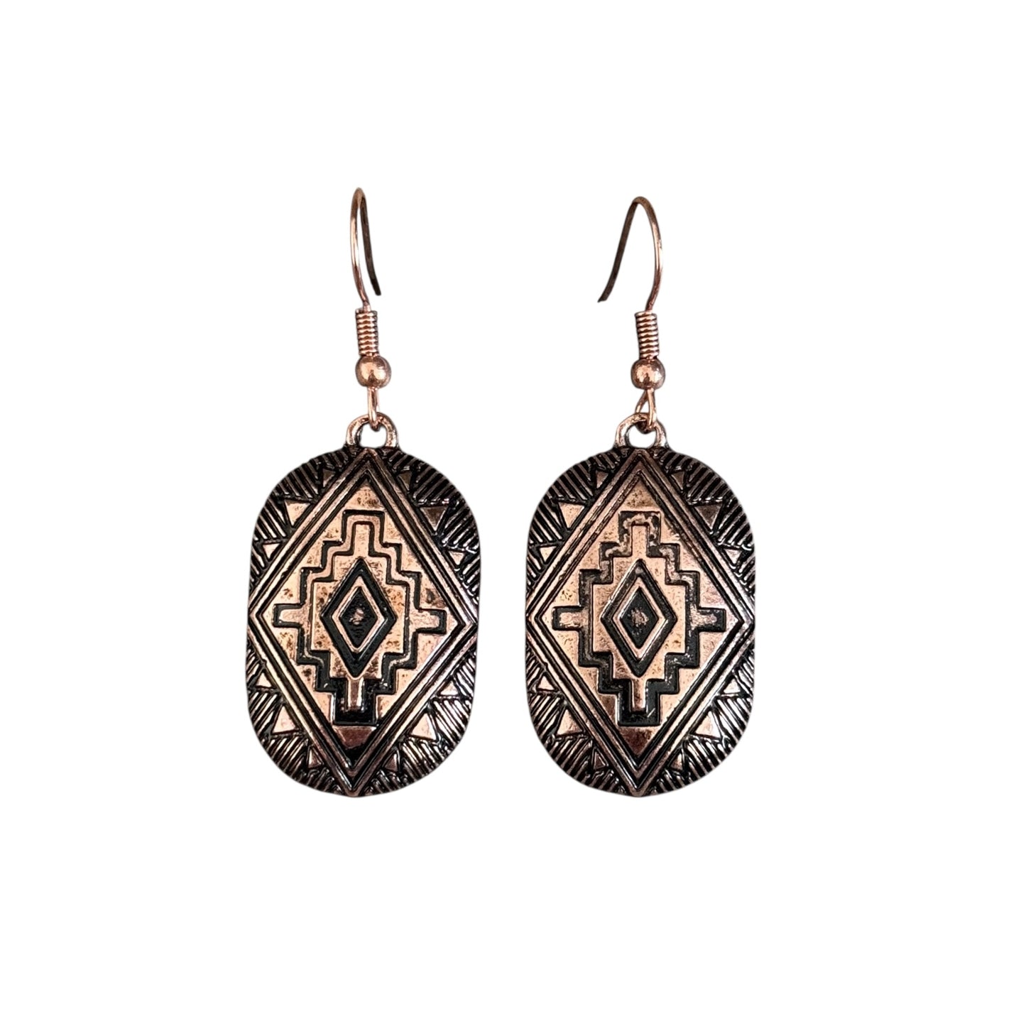 Copper Aztec Earrings