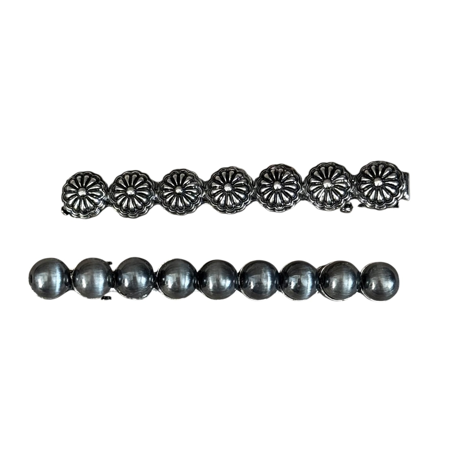 Gunmetal Navajo Pearl 2 Pack Hair Clips