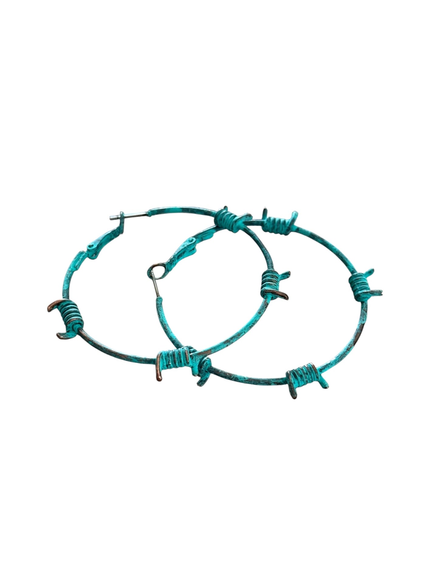 Barbwire Turquoise Hoop Earrings