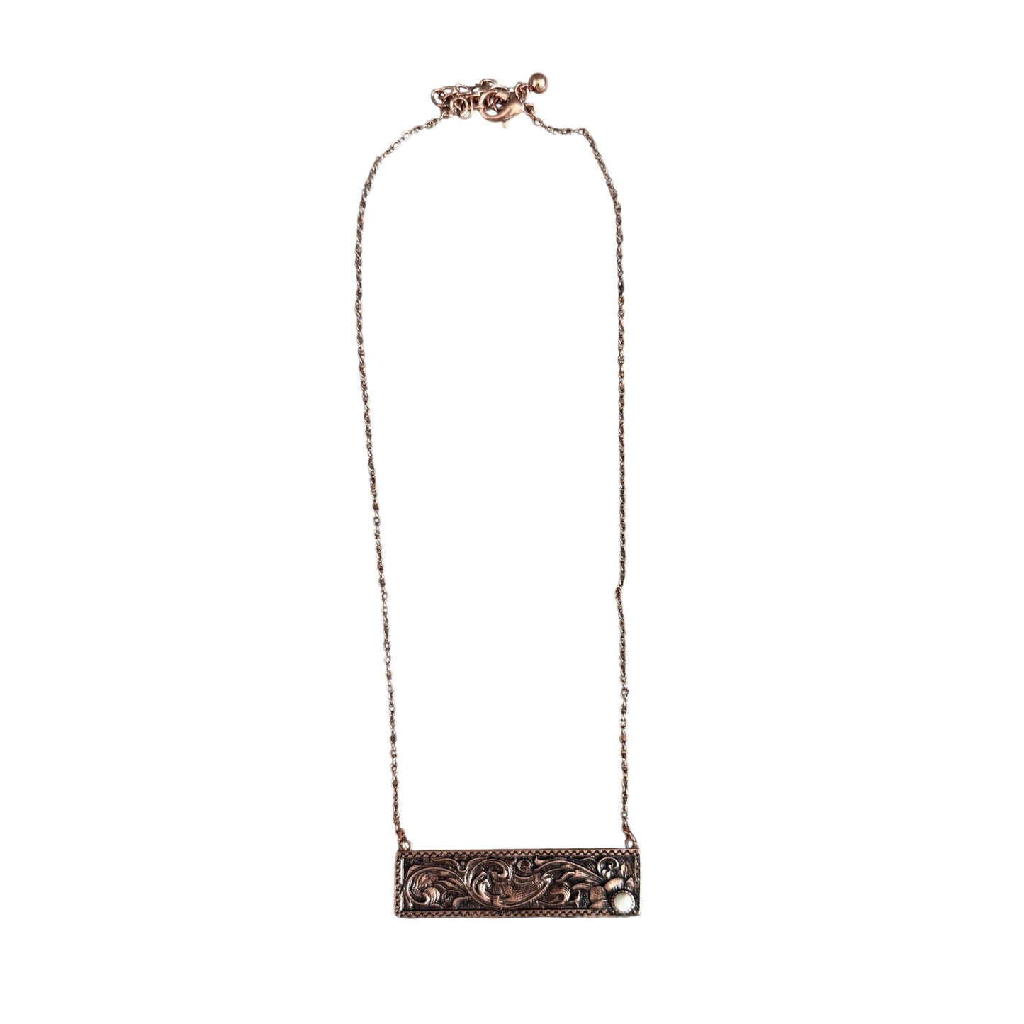 Tooled Large Copper Bar Necklace