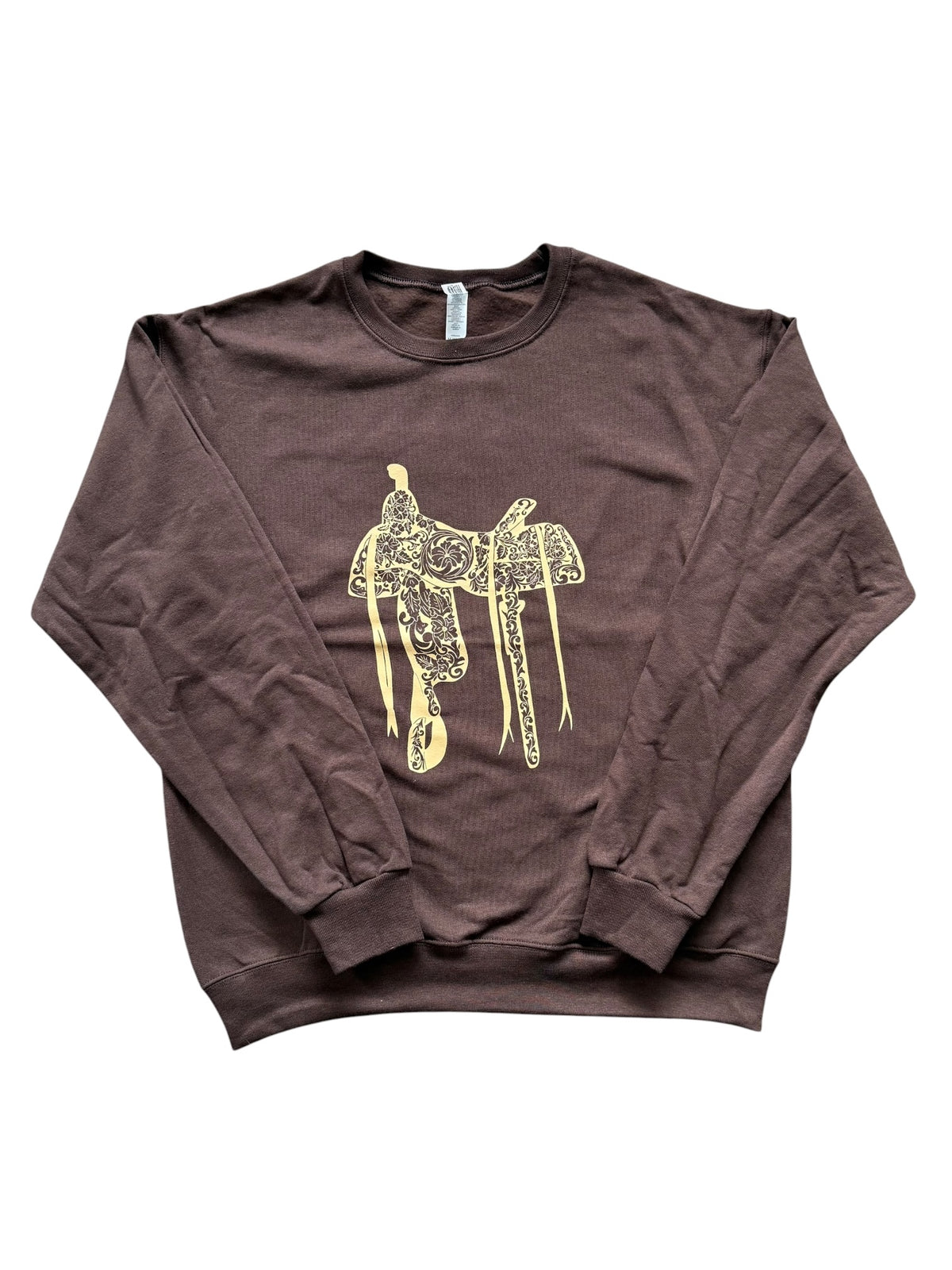 Tooled Saddle Brown Crewneck