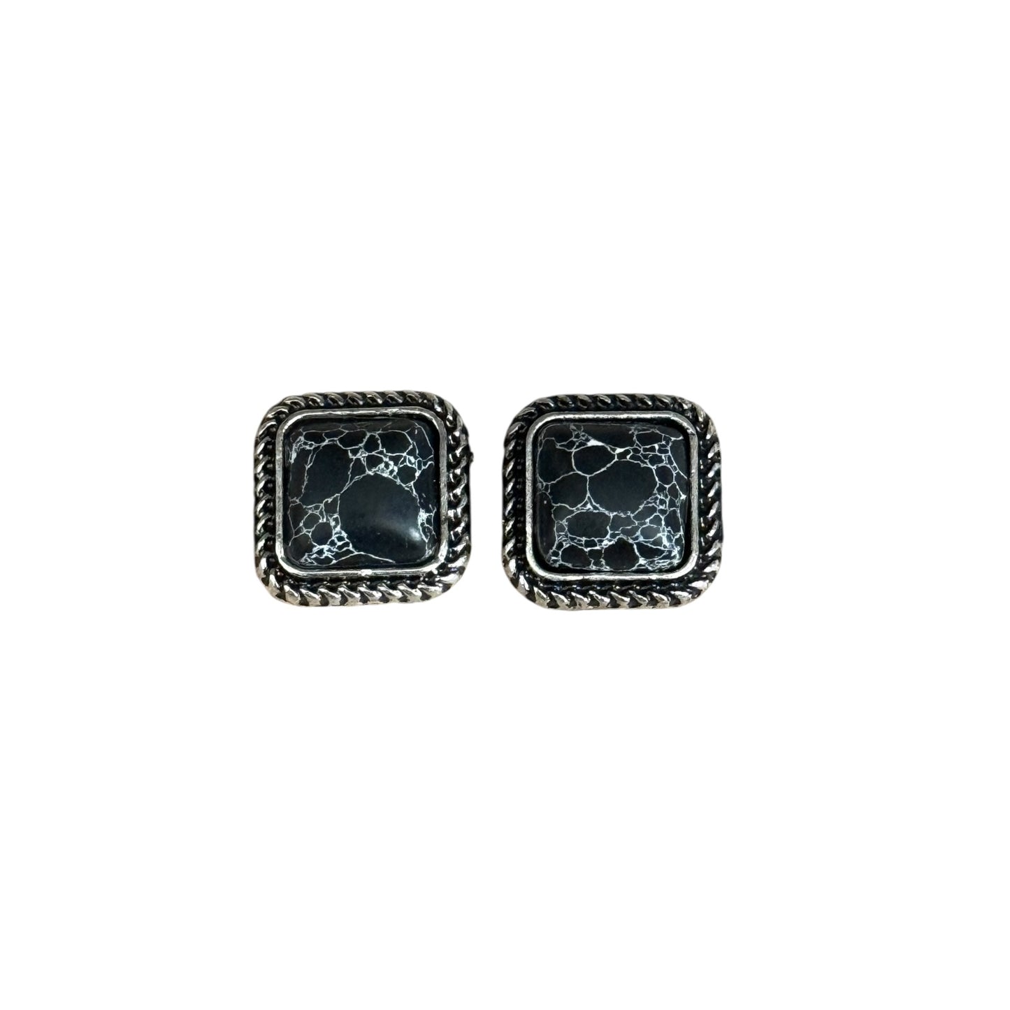 Black Square Earrings
