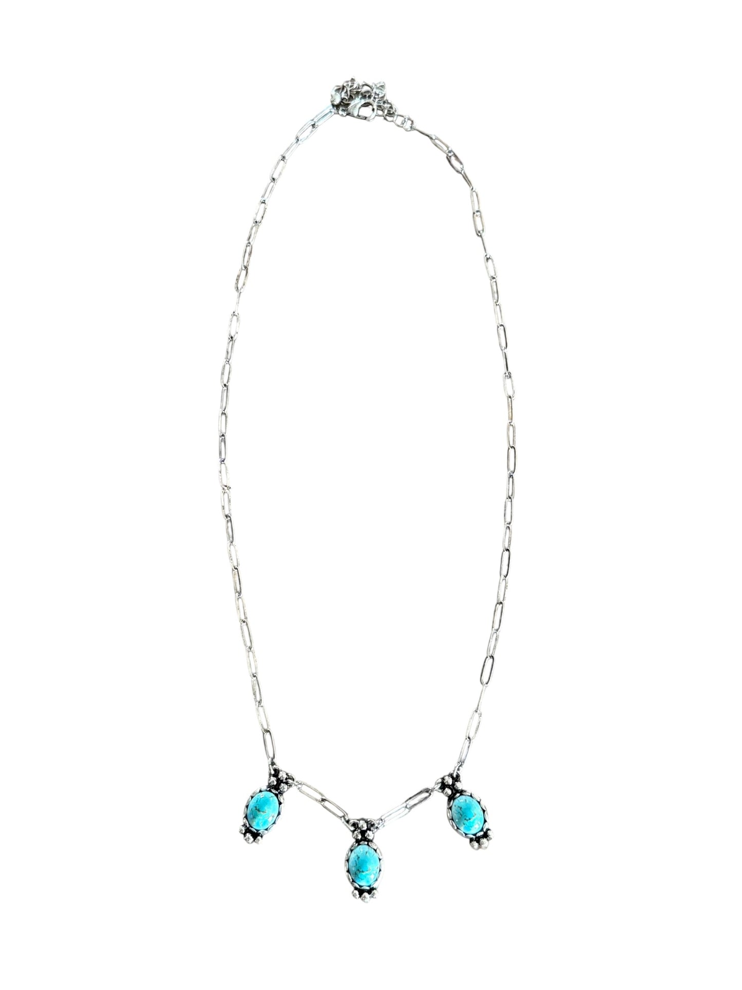 Triple Turquoise Stone Necklace