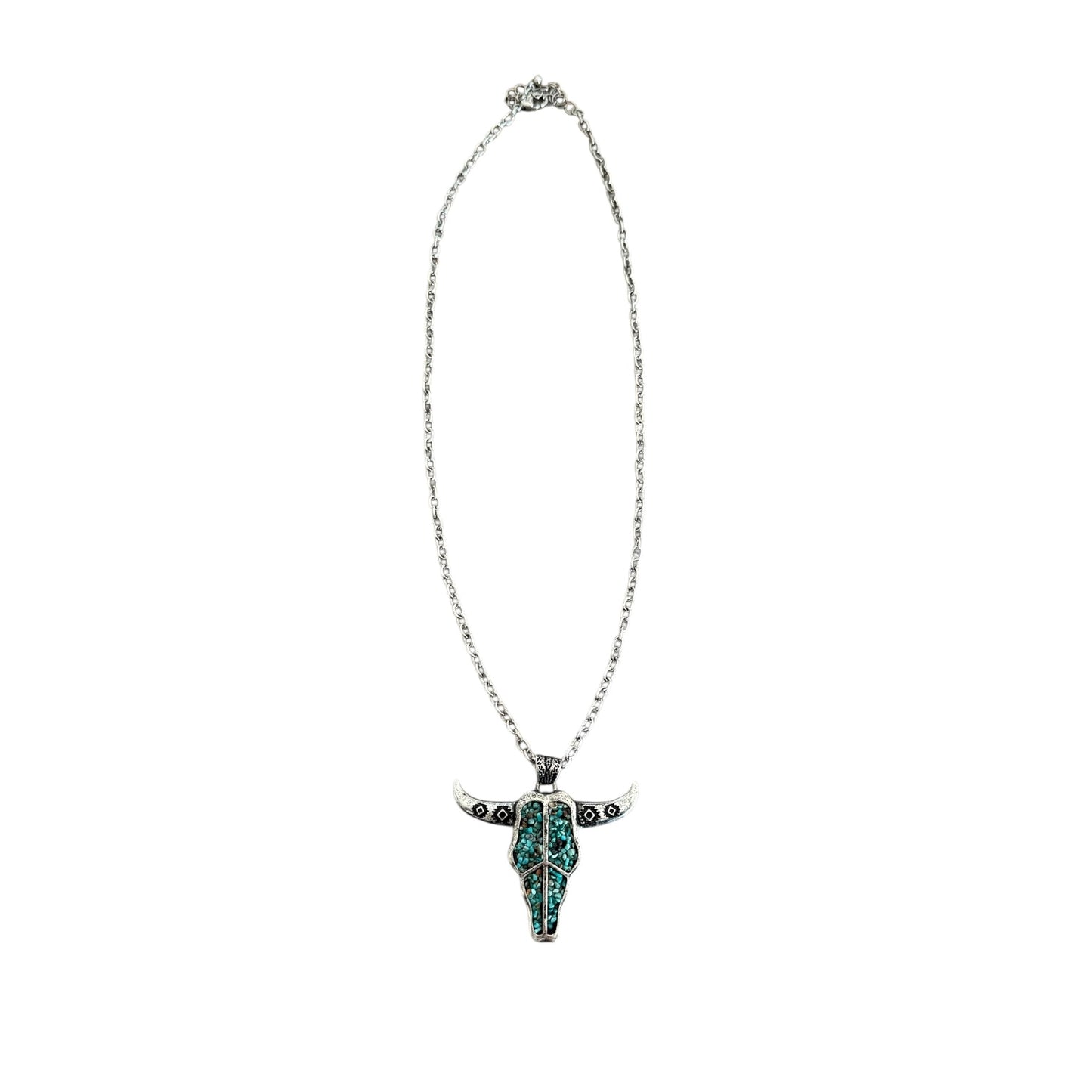 Longhorn Turquoise Chip Long Necklace