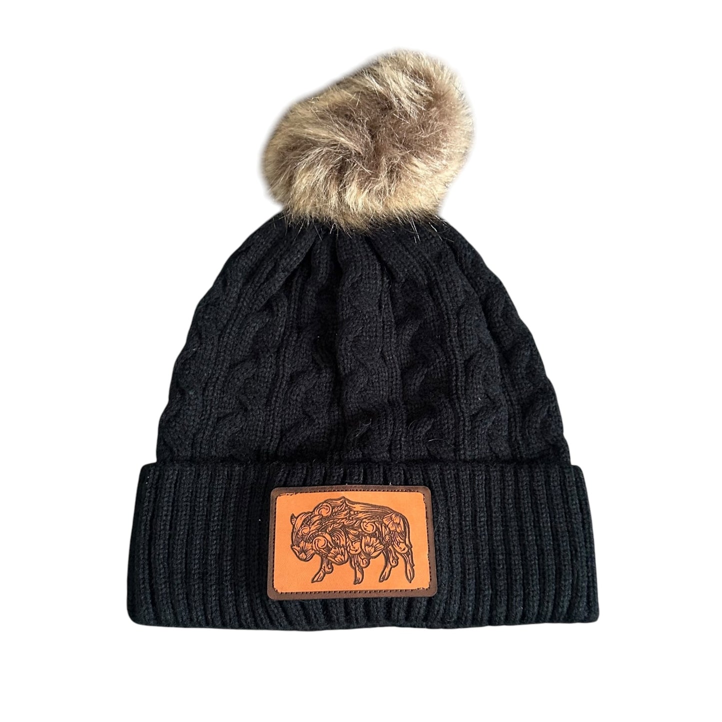 Tooled Buffalo Patch Toques (more colours available)