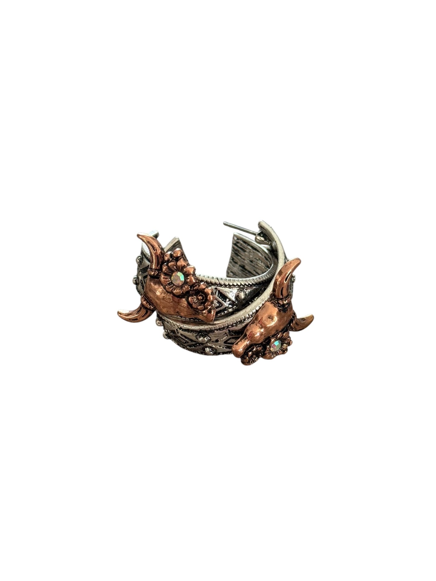 Steer Head Hoop Earrings