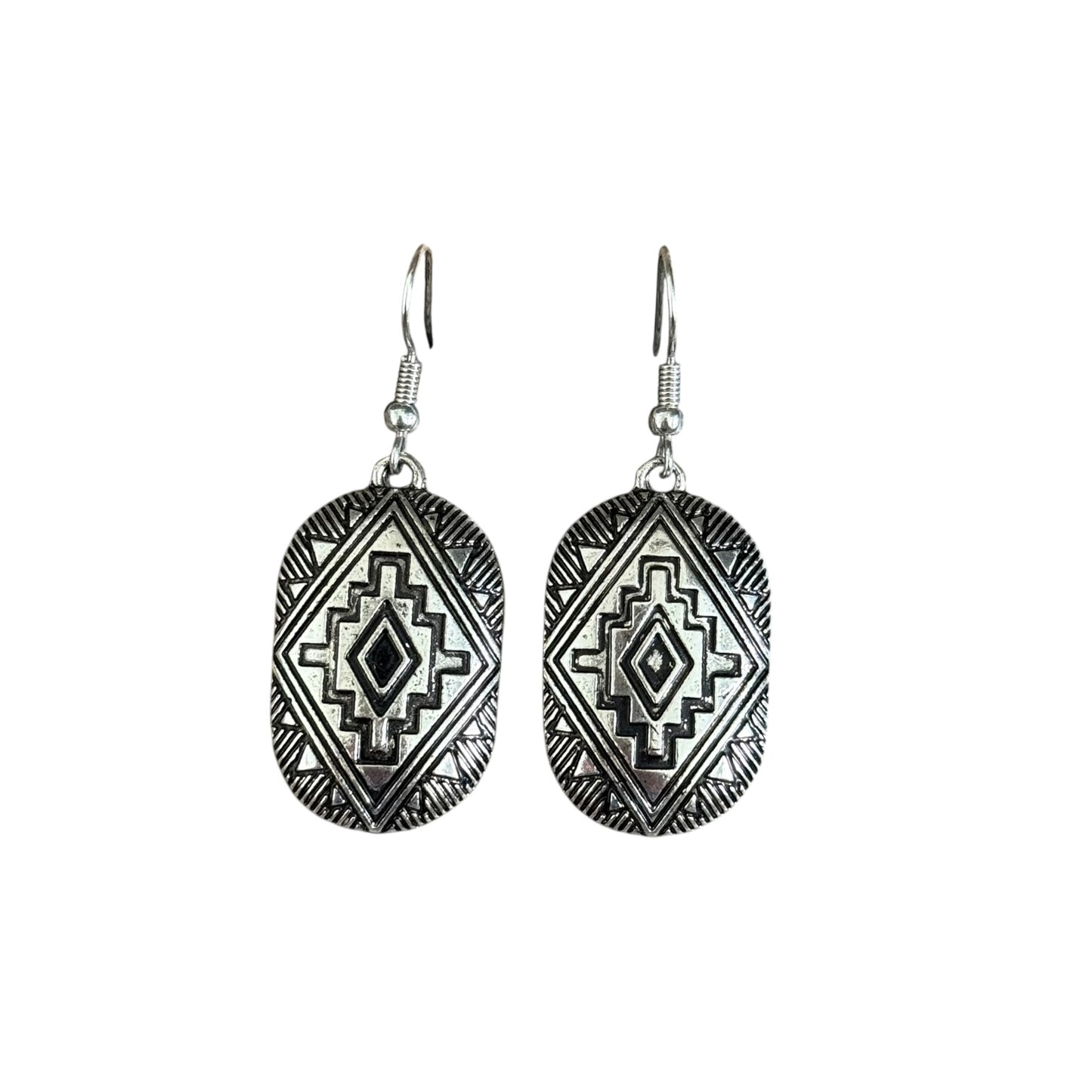 Silver Aztec Earrings
