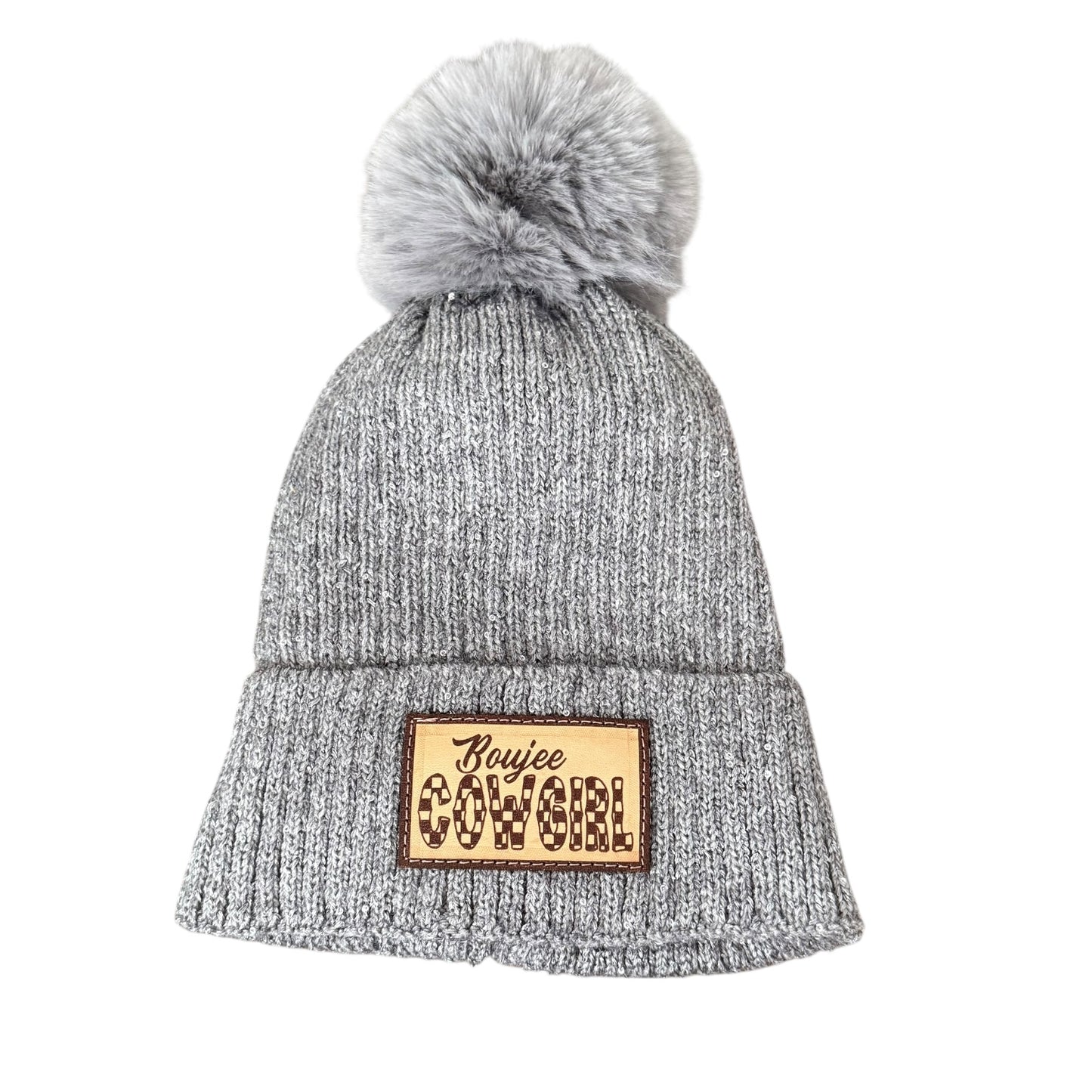Grey Sparkle Boujee Cowgirl Toque